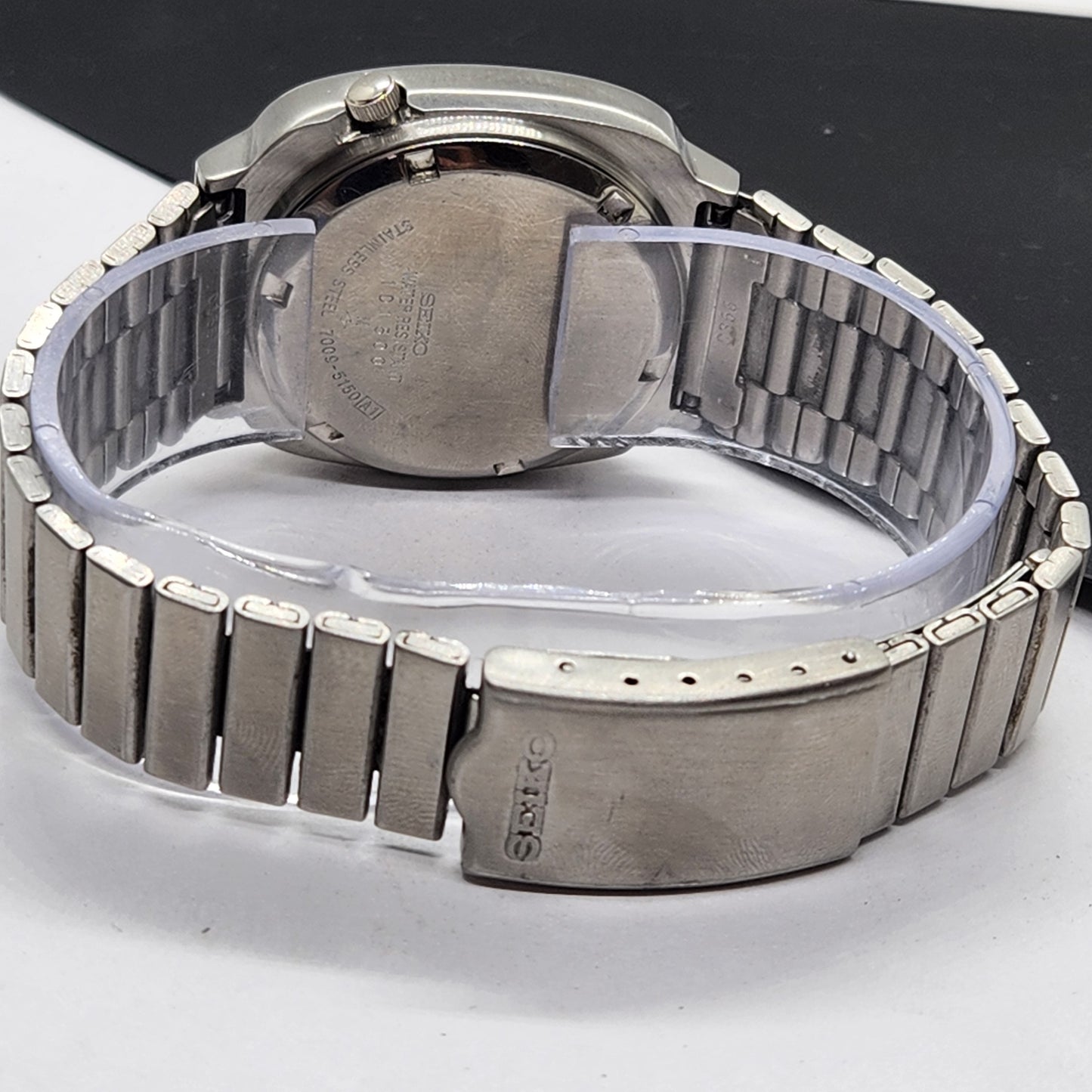 Vintage 1981 Original Seiko 5 Automatic 7009-5150 Gray Face 17 Jewels Day-Date Japanese Men's Wrist Watch EG70
