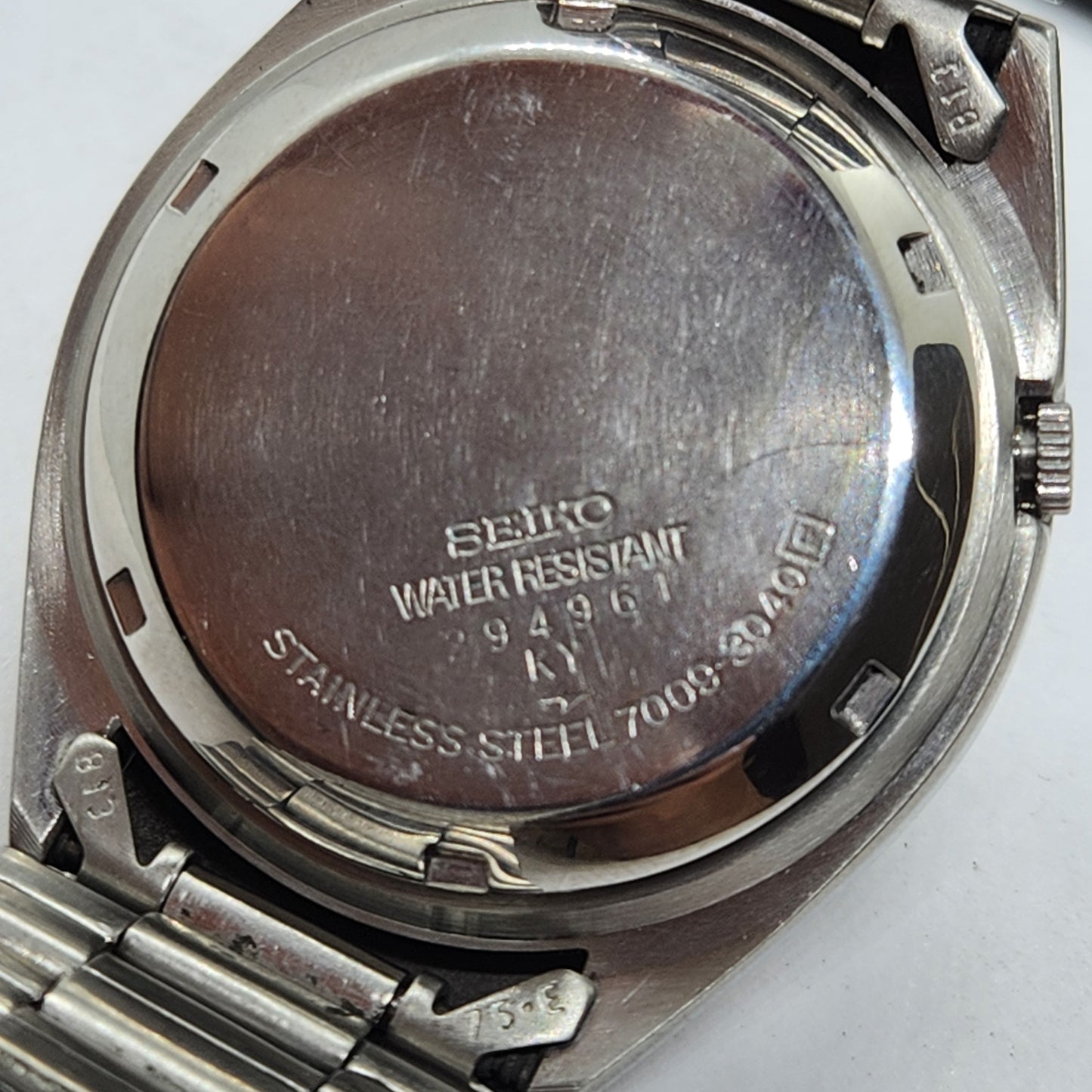Vintage 1982 Original Seiko 5 Automatic 7009-3040 Grey Face 17 Jewels Day-Date Japanese Men's Wrist Watch EG75