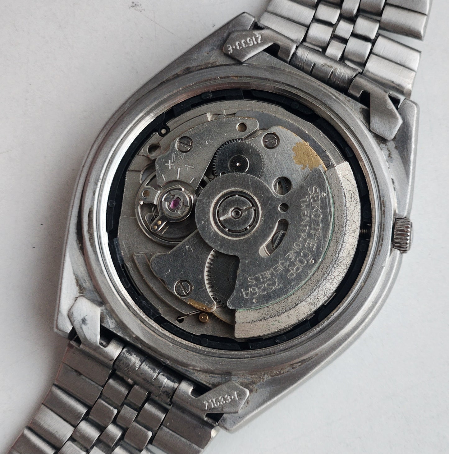 Vintage 1997 Original Seiko 5 Automatic 7S26-8760 White Face 21 Jewels Day-Date Japanese Men's Wrist Watch EG87