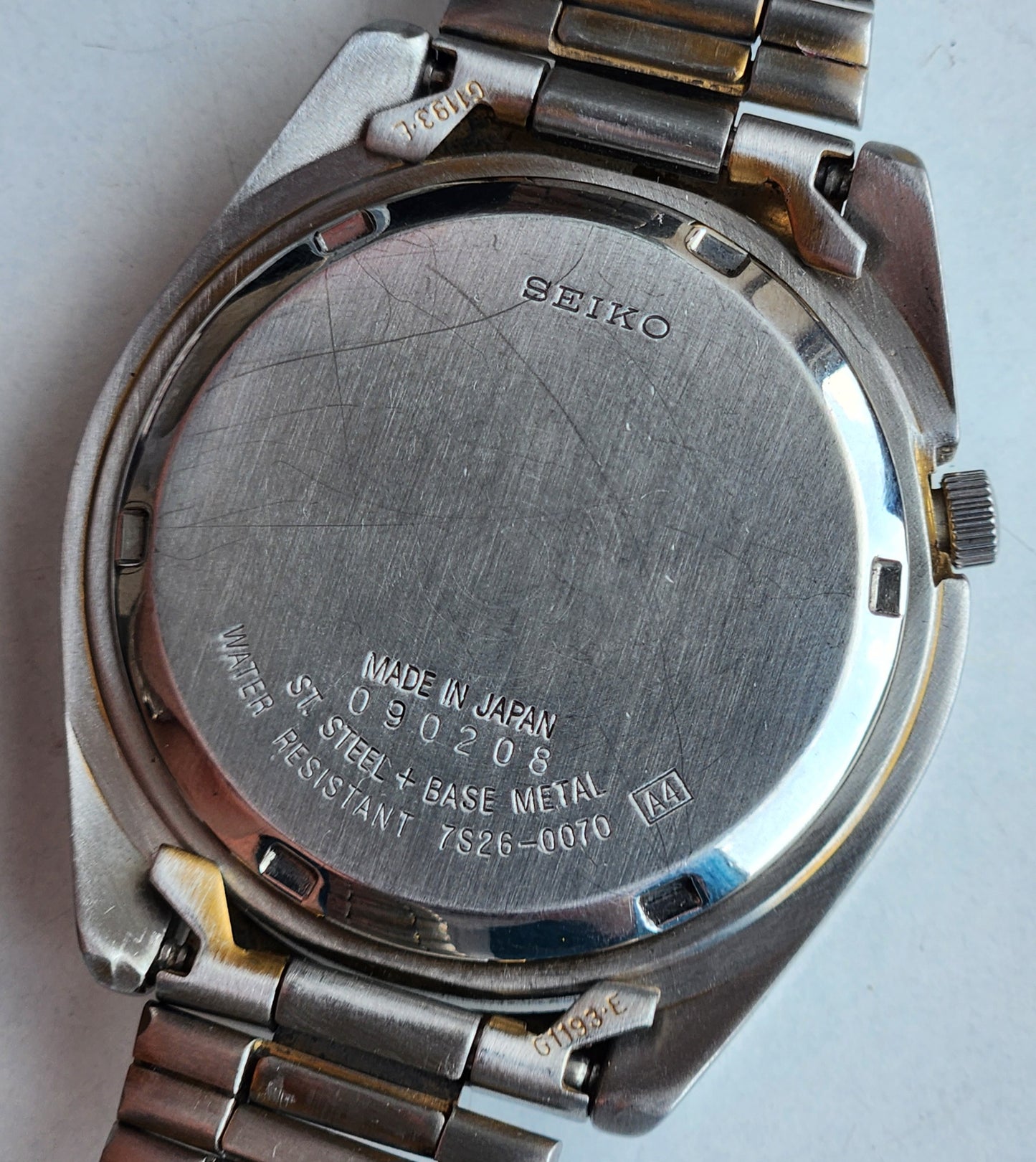 Vintage 2000 Original Seiko 5 Automatic 7S26-0070 Green Face 21 Jewels Day-Date Japanese Men's Wrist Watch EG90