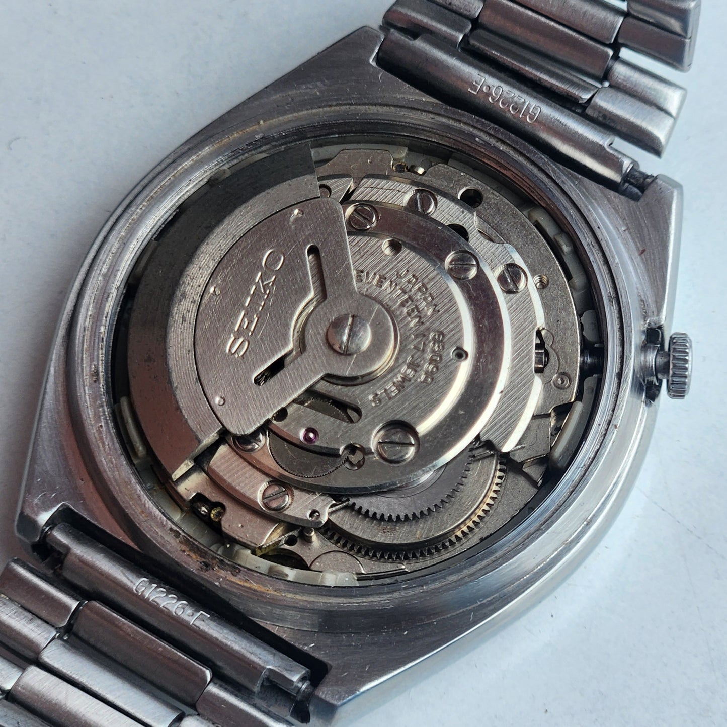 Vintage 1981 Original Seiko 5 Automatic 6309-8660 Black Face 17 Jewels Day-Date Japanese Men's Wrist Watch EG96