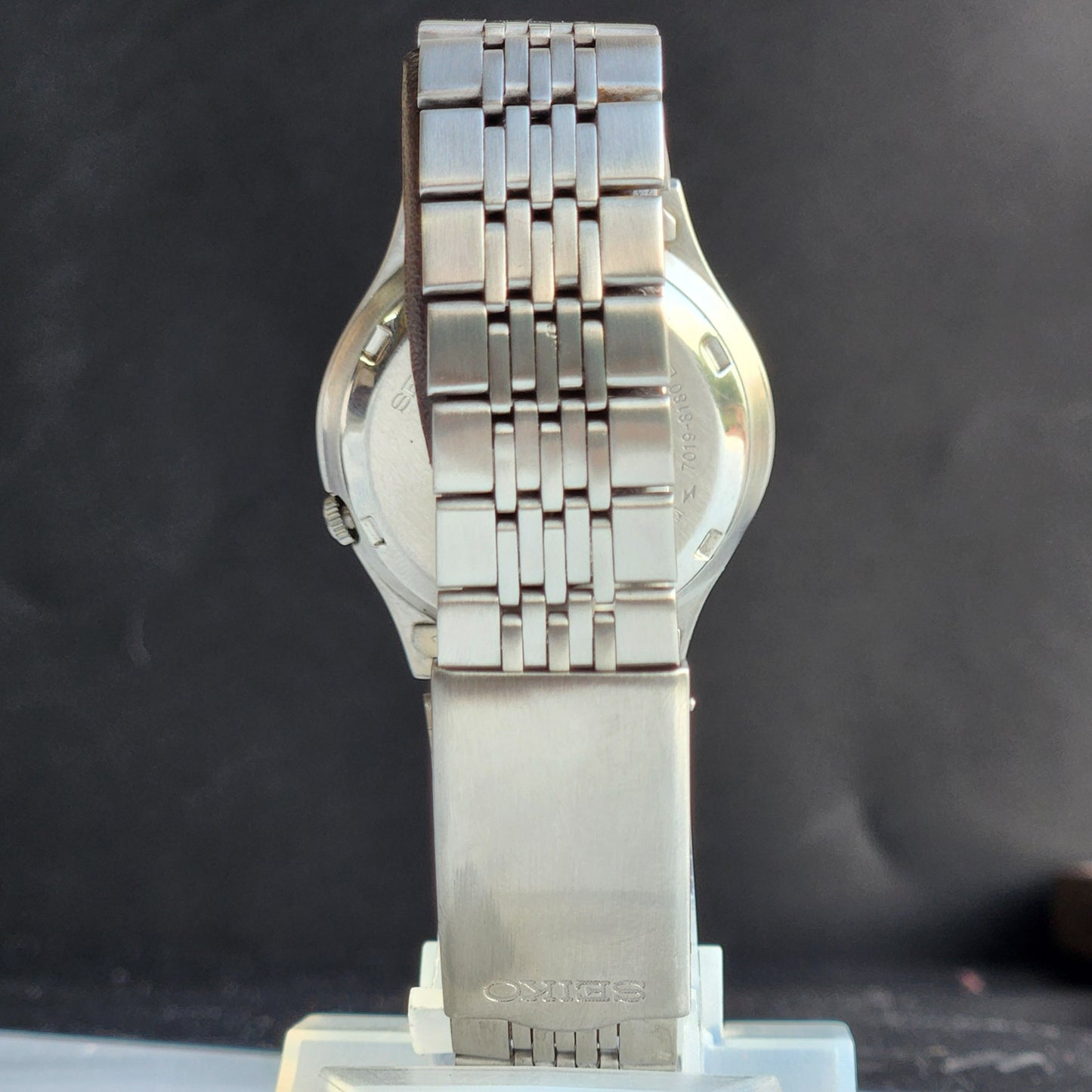 Vintage 1978 Original Seiko 5 Automatic 7019-8180 Black Face 21 Jewels Day-Date Japanese Men's Wrist Watch EG1055