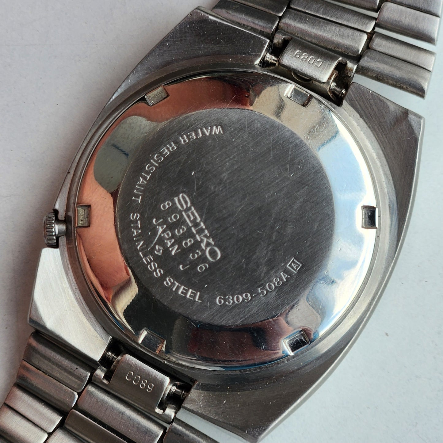 Vintage 1978 Original Seiko 5 Automatic 6309-508A Blue Face 17 Jewels Day-Date Japanese Men's Wrist Watch EG106