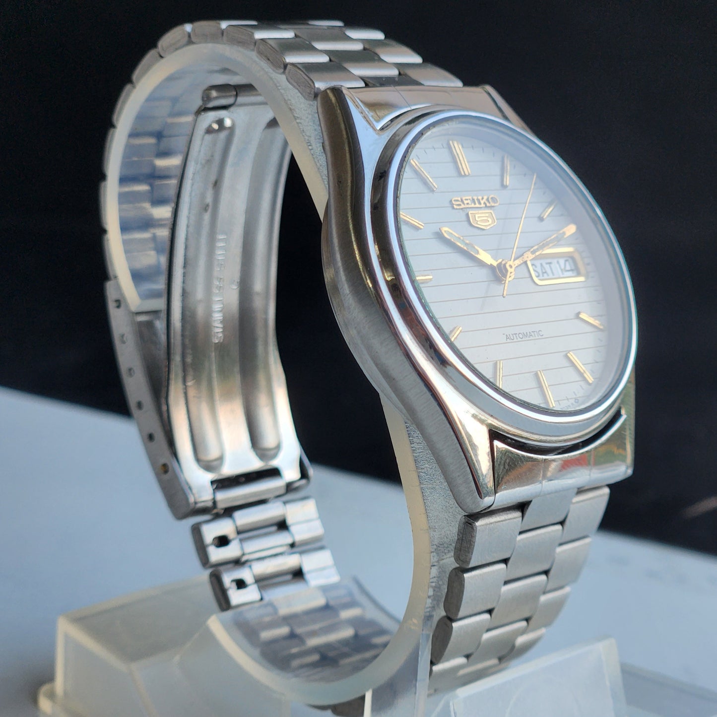 Vintage 1976 Original Seiko 5 Automatic 6309-8920 Grey Face 17 Jewels Day-Date Japanese Men's Wrist Watch EG107