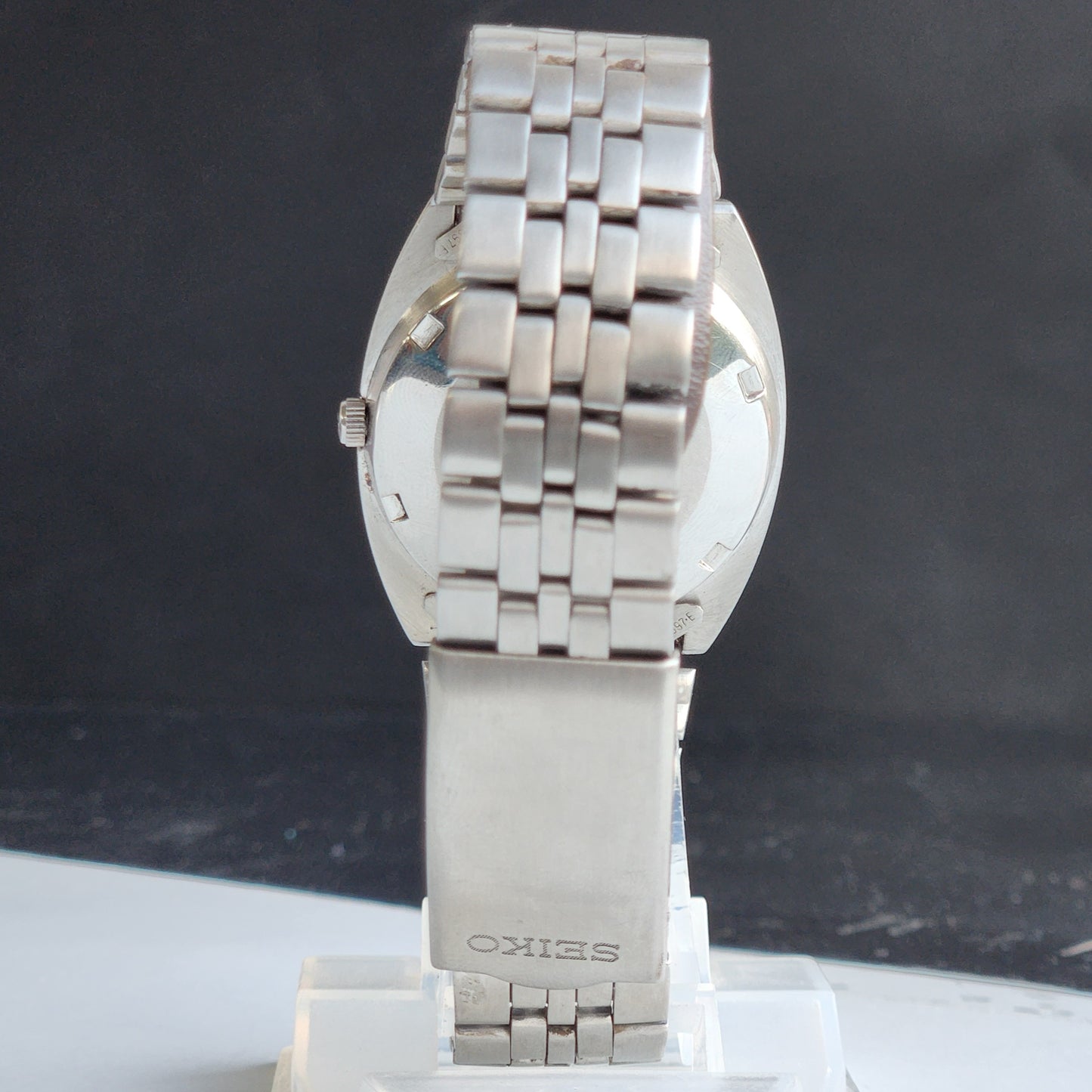 Vintage 1992 Original Seiko 5 Automatic 6349-5000 Silver Face 17 Jewels Day-Date Japanese Men's Wrist Watch EG108