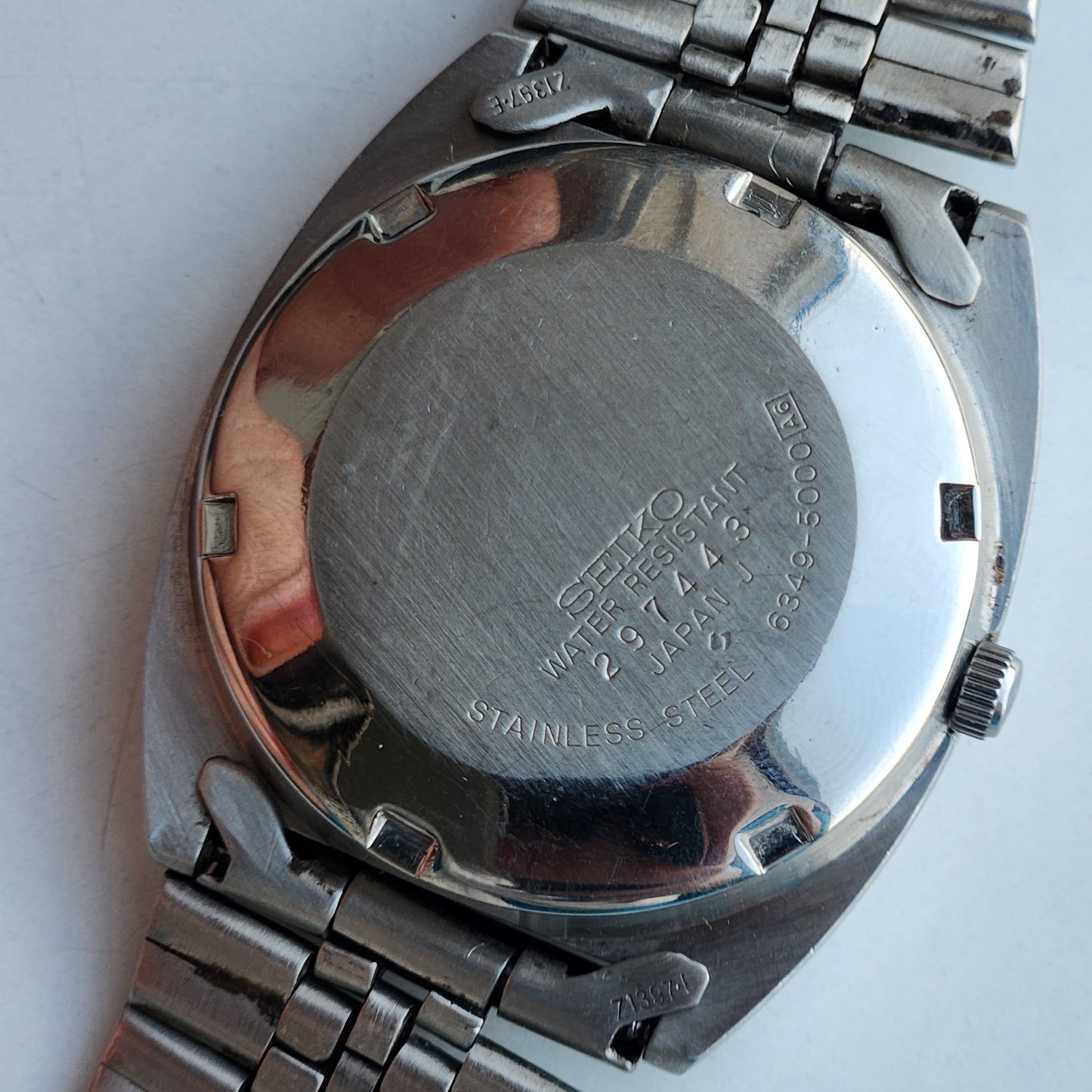Vintage 1992 Original Seiko 5 Automatic 6349-5000 Silver Face 17 Jewels Day-Date Japanese Men's Wrist Watch EG108