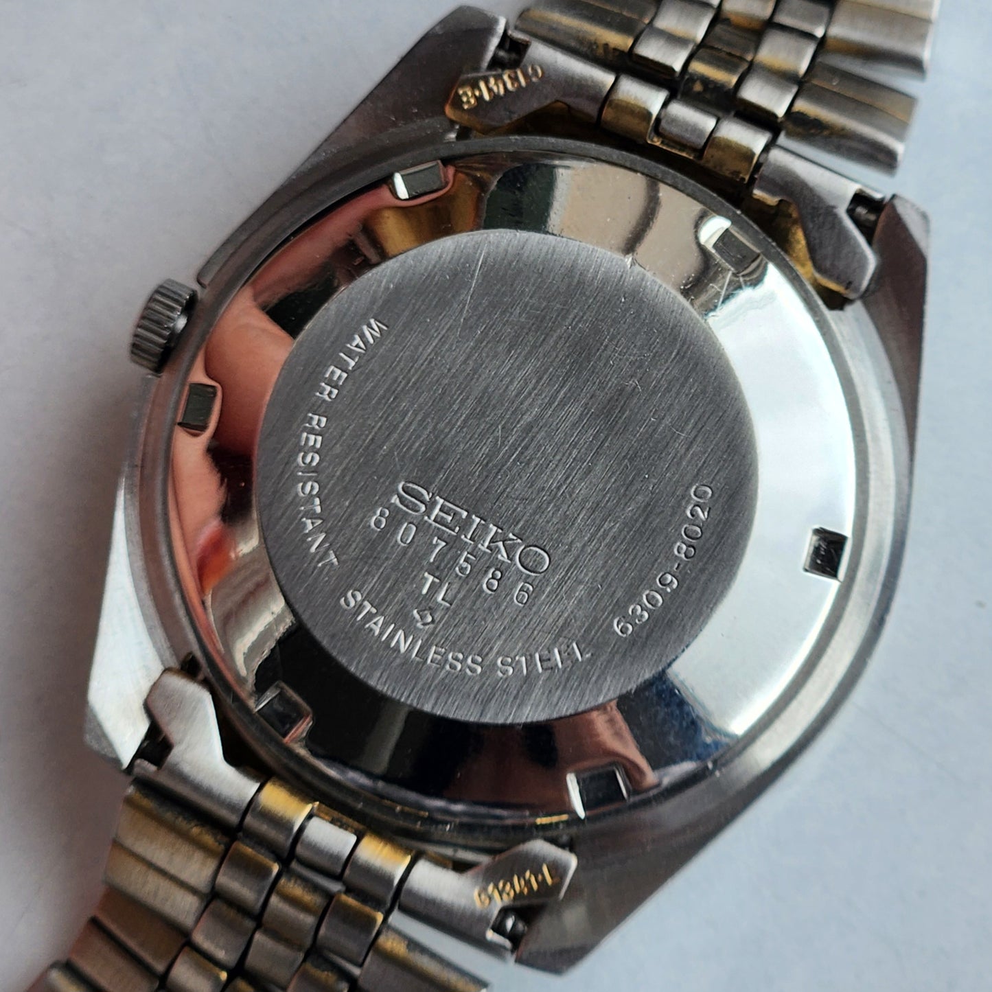 Vintage 1978 Original Seiko 5 Automatic 6309-8020 0ff White Face 17 Jewels Day-Date Japanese Men's Wrist Watch EG111