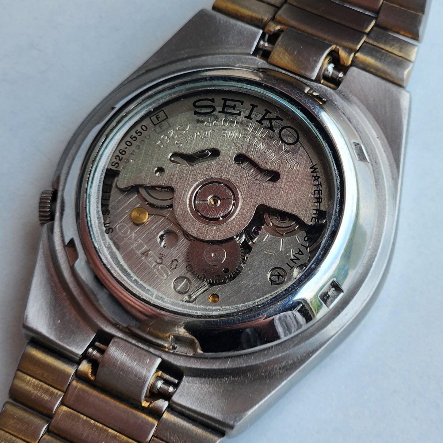 Vintage Original Seiko 5 Automatic 7S26-0550 Black Face 21 Jewels Exhibition Back Day-Date Japanese Men's Wrist Watch EG140