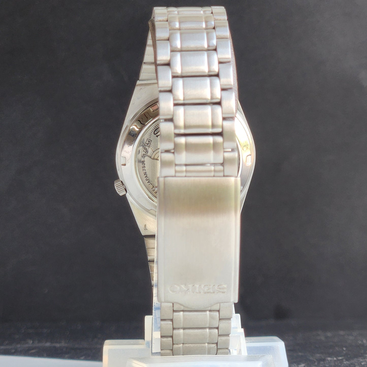 Vintage Original Seiko 5 Automatic 7S26-01Z1 Golden Face 21 Jewels Exhibition Back Day-Date Japanese Men's Wrist Watch EG144