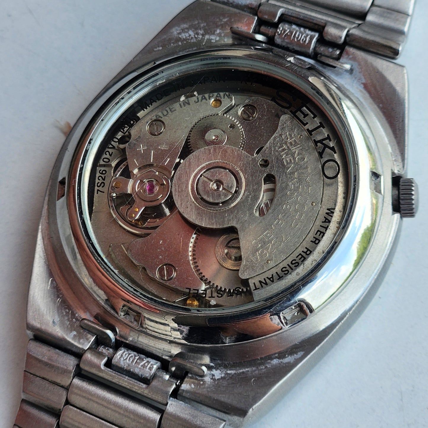 Vintage Original Seiko 5 Automatic 7S26-02V0 Black Face 21 Jewels Exhibition Back Day-Date Japanese Men's Wrist Watch EG145