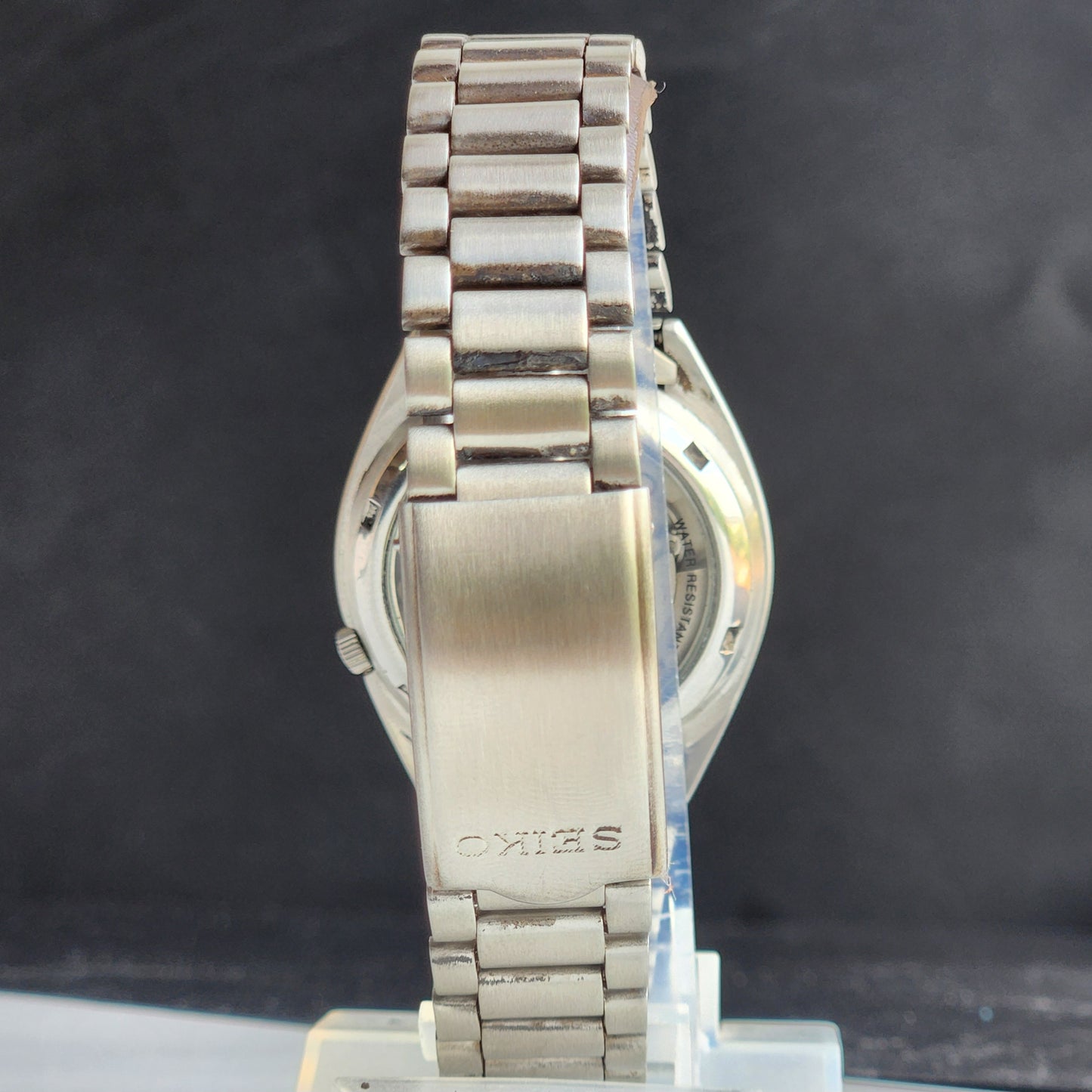 Vintage Original Seiko 5 Automatic 7S26-02V0 Gray Face 21 Jewels Exhibition Back Day-Date Japanese Men's Wrist Watch EG147