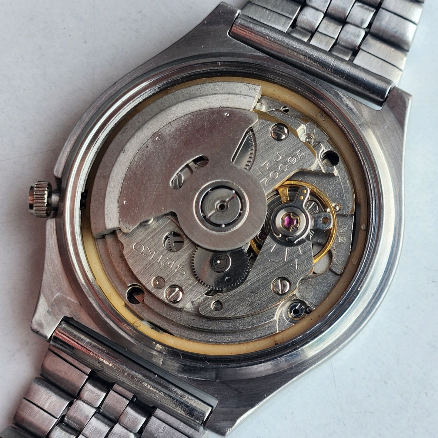 Vintage 1980 Original Seiko 5 Automatic 7009-3161 Black Face 17 Jewels Day-Date Japanese Men's Wrist Watch EG116