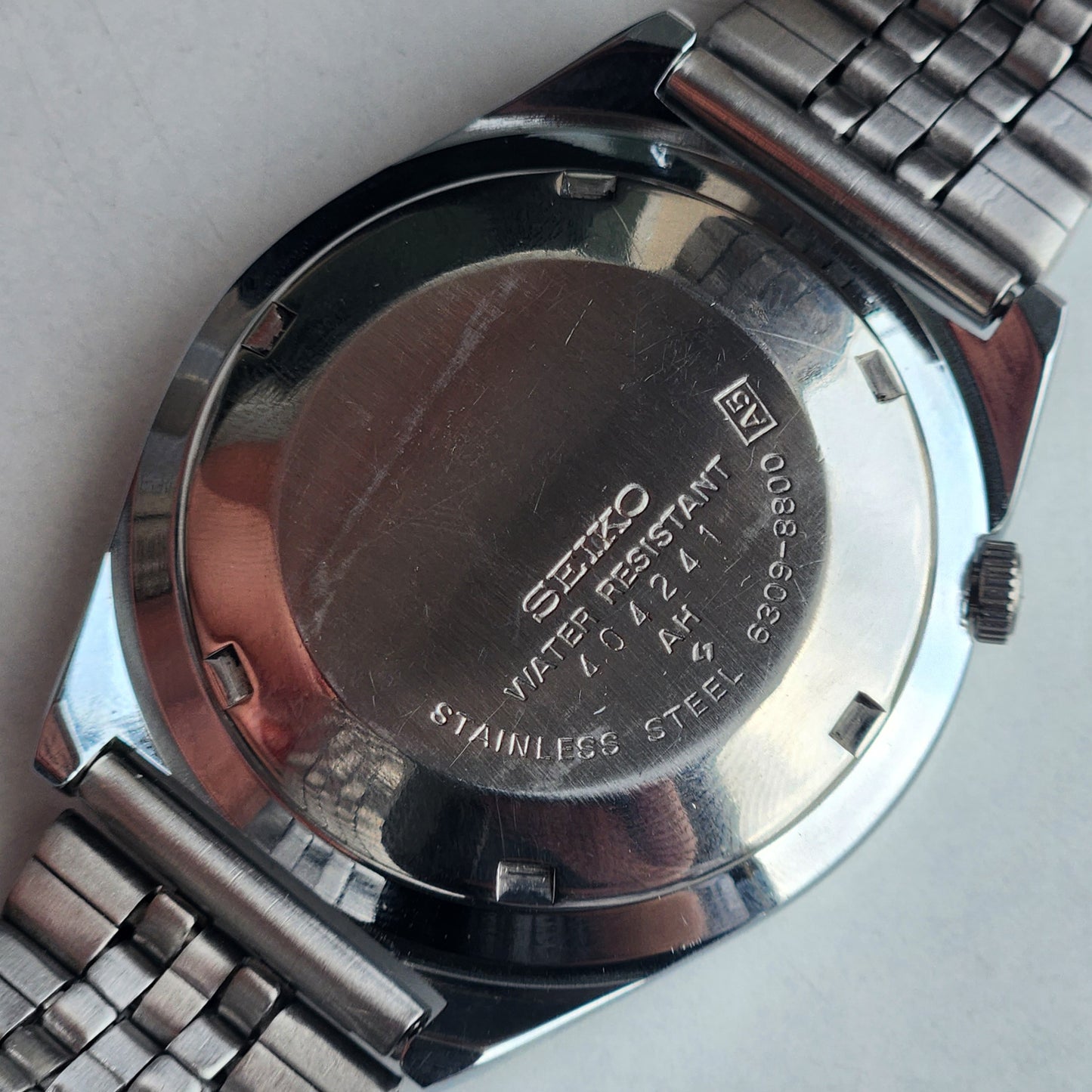 Vintage 1984 Original Seiko 5 Automatic 6309-9900 White Face 17 Jewels Day-Date Japanese Men's Wrist Watch EG118