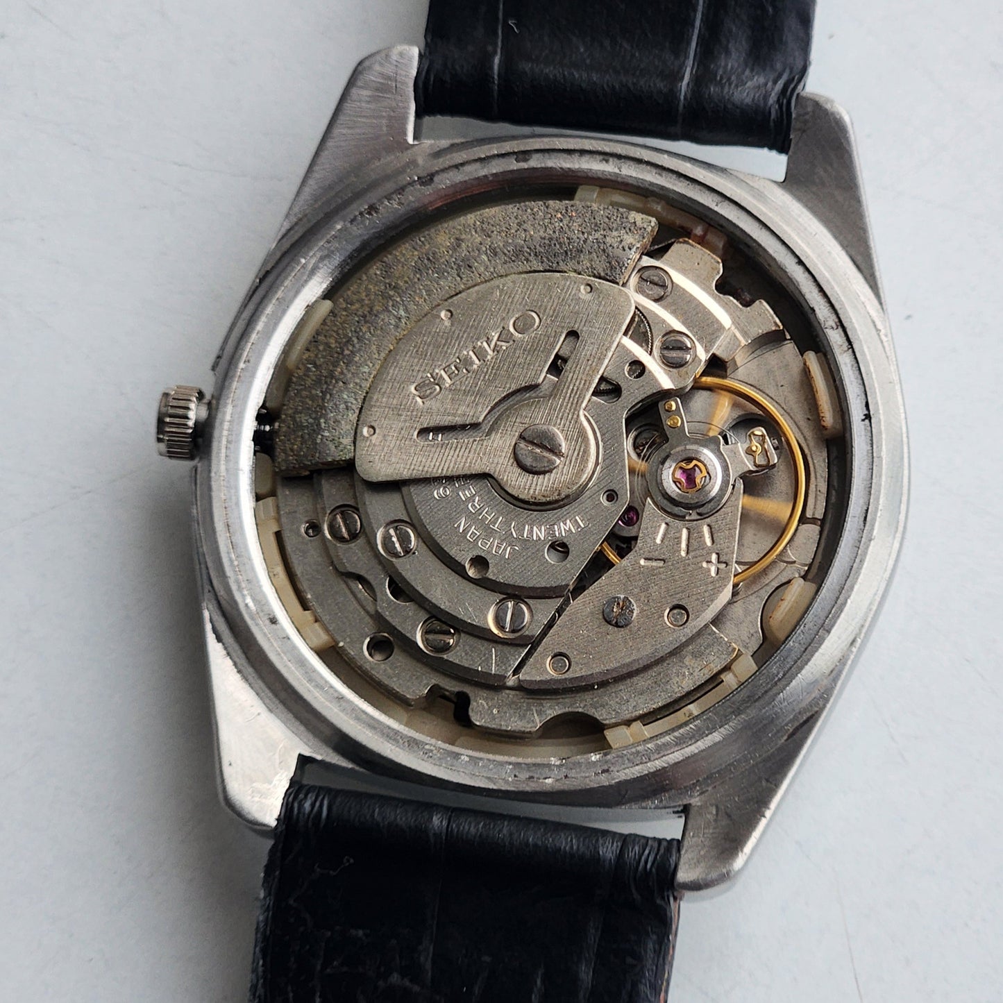 Vintage 1982 Original Seiko 5 Automatic 6309-5680 Black Face 17 Jewels Day-Date Japanese Men's Wrist Watch EG126