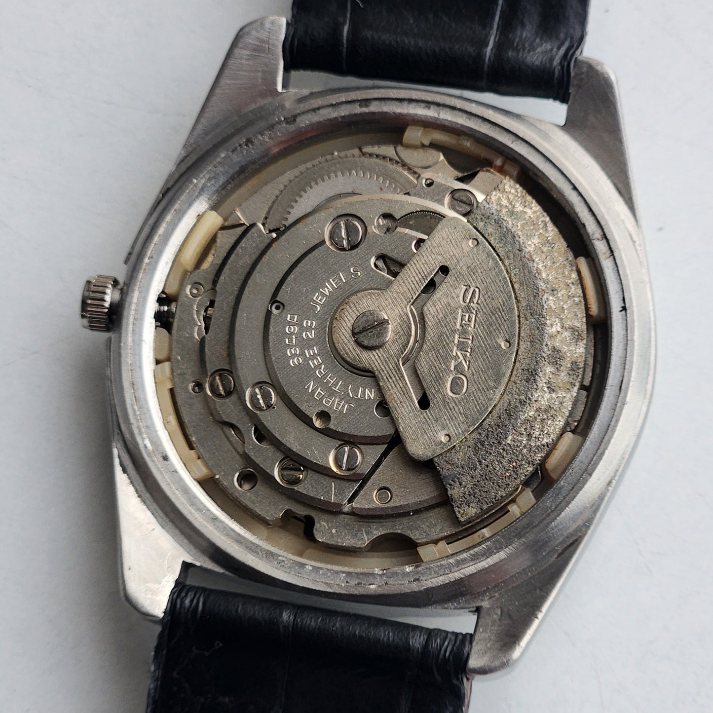 Vintage 1982 Original Seiko 5 Automatic 6309-5680 Black Face 17 Jewels Day-Date Japanese Men's Wrist Watch EG126