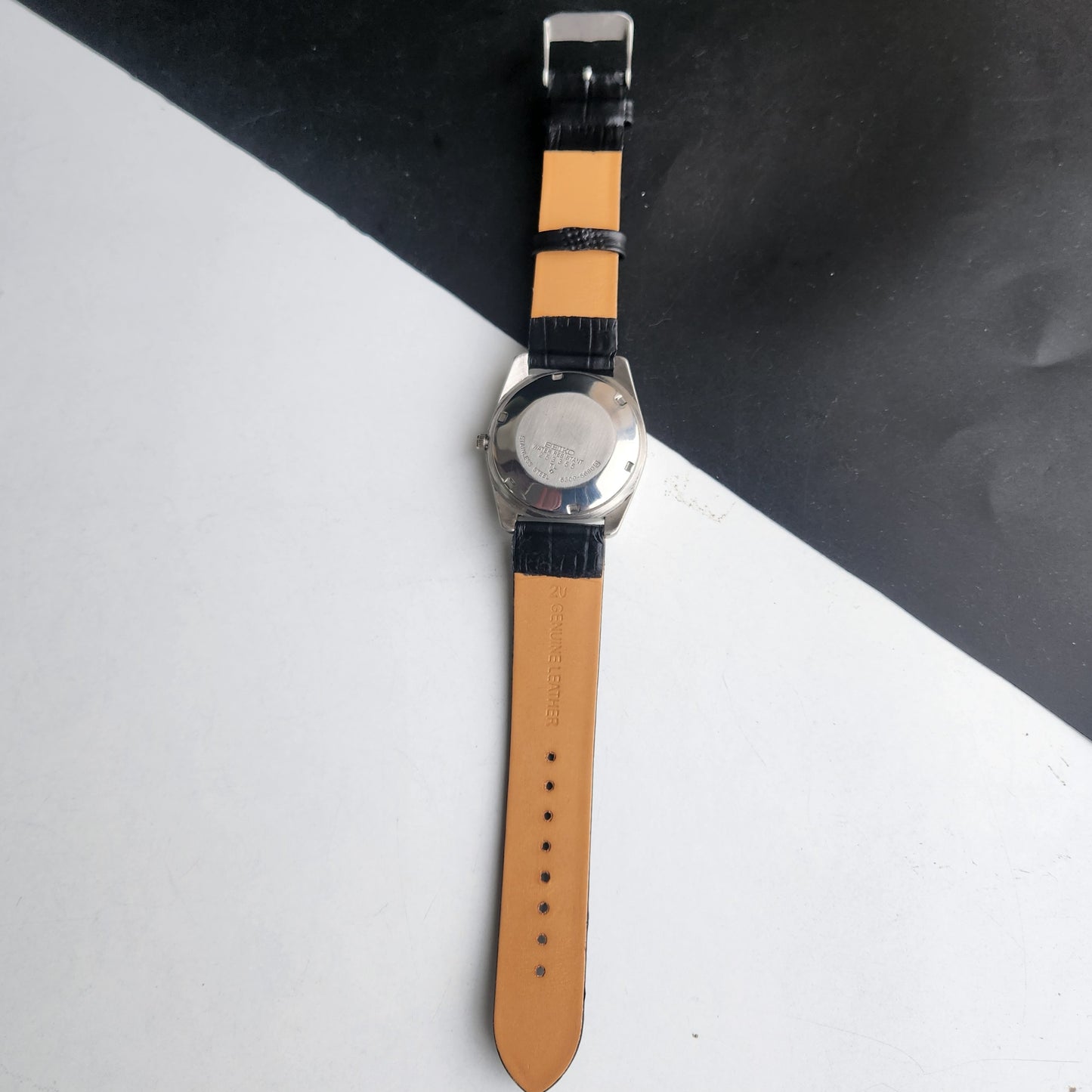Vintage 1982 Original Seiko 5 Automatic 6309-5680 Black Face 17 Jewels Day-Date Japanese Men's Wrist Watch EG126