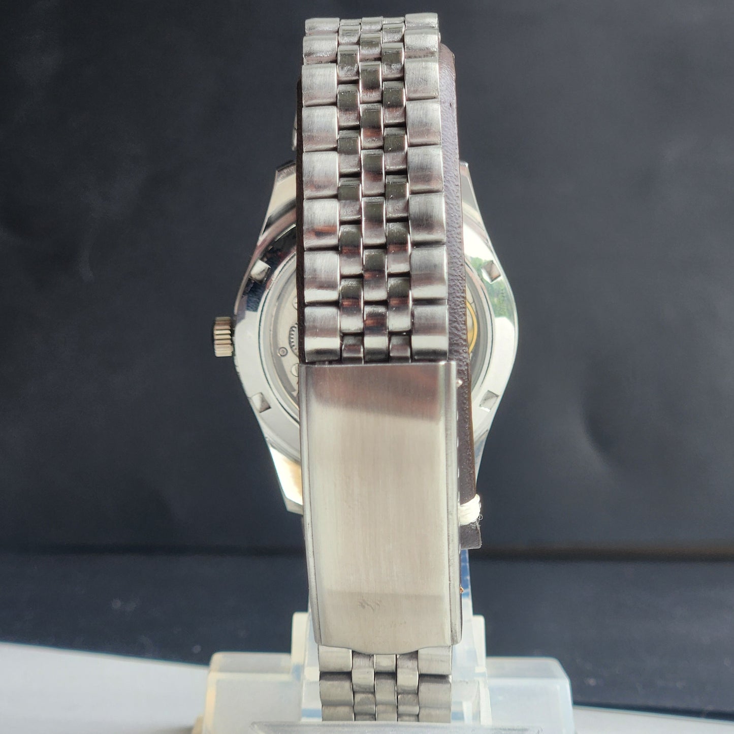 Vintage HMT Janata Devanagari Hand Winding 17 Jewels White Face 35MM Silver Case Exhibition Back Men's Wrist Watch G49