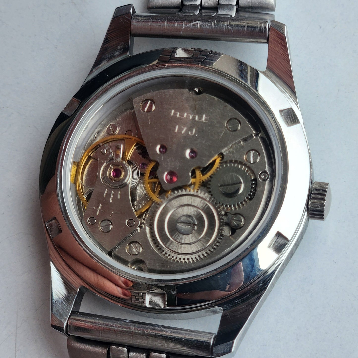 Vintage MOD HMT Janata Urdu/Arabic Hand Winding 17 Jewels Grey Face 35MM Silver Case Exhibition Back Men's Wrist Watch G53
