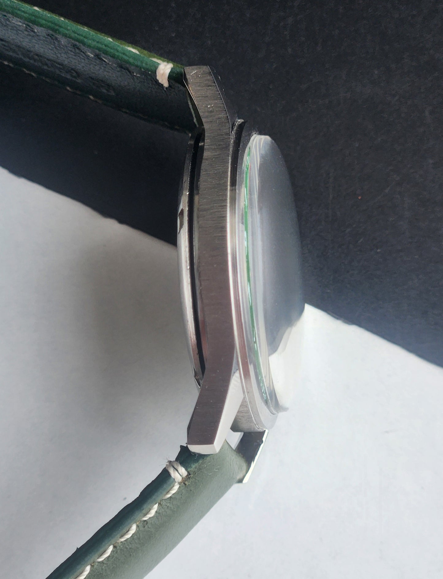 Vintage HMT Janata Urdu/Arabic Hand Winding 17 Jewels Green Face 35MM Silver Case Green Leather Strap Men's Wrist Watch G70
