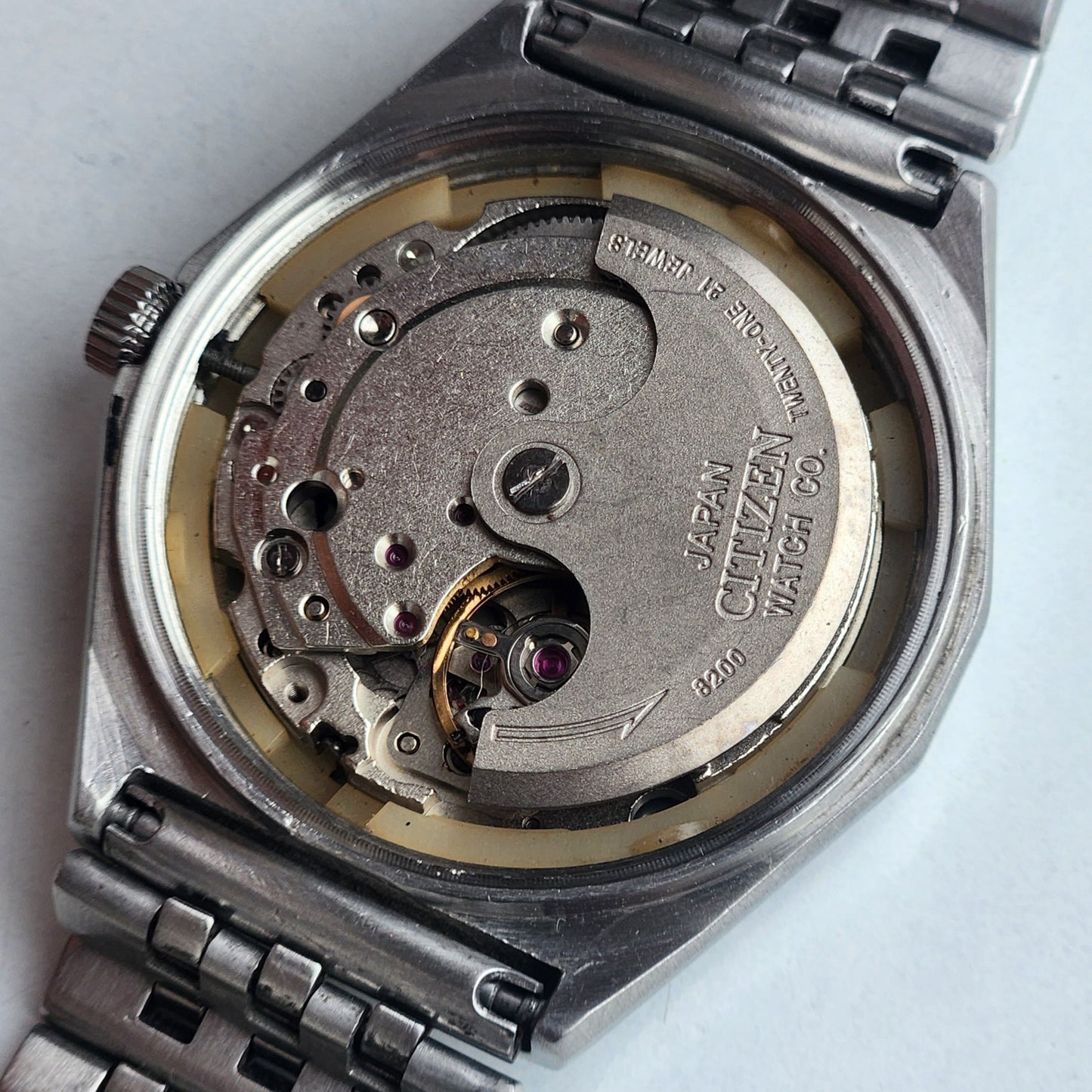 Vintage 1981 Original Citizen Automatic 8200 Blue Face 21 Jewels Day-Date Japanese Men's Wrist Watch ET02