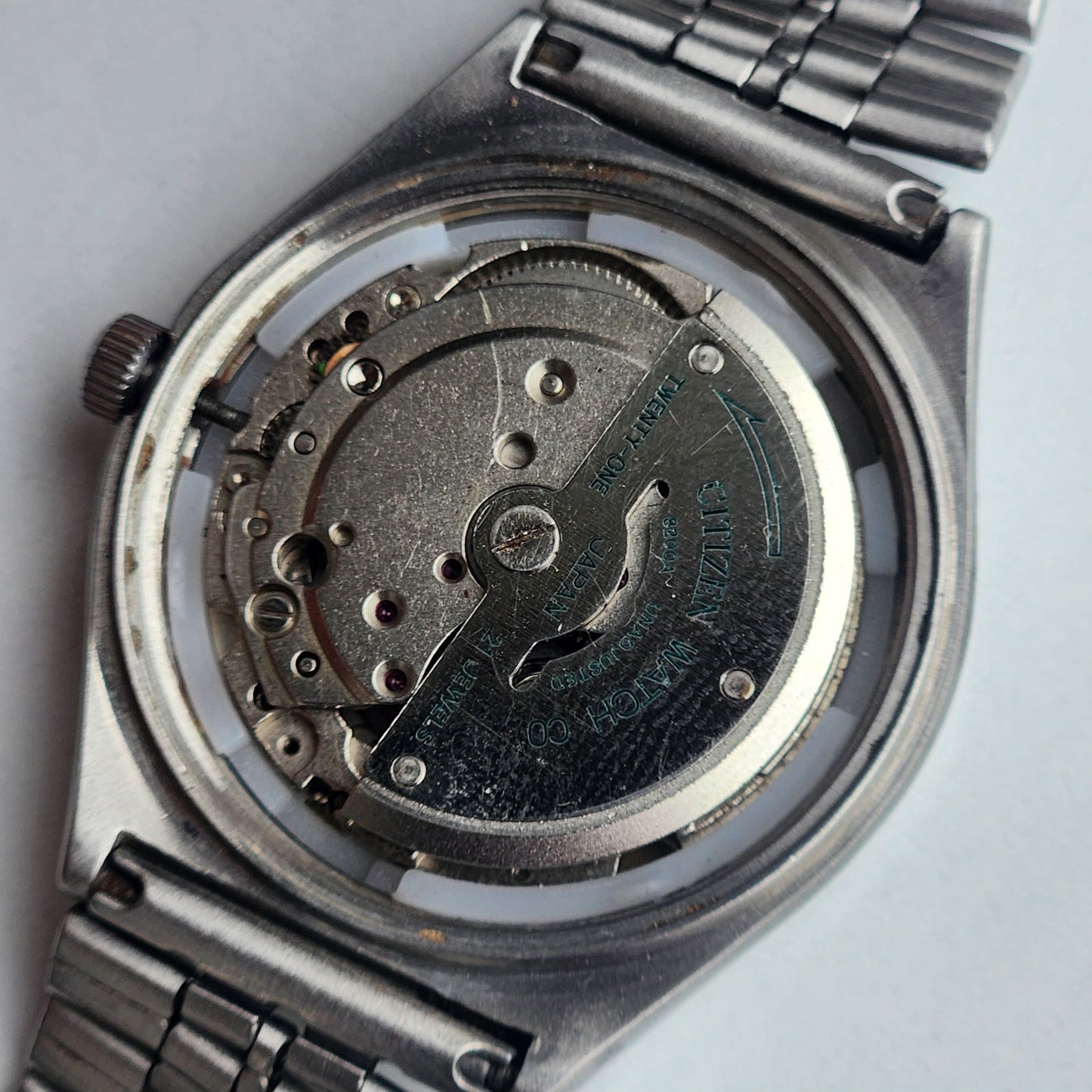 Vintage 1991 Original Citizen Automatic 8200 Silver Face 21 Jewels Day-Date Japanese Men's Wrist Watch ET03