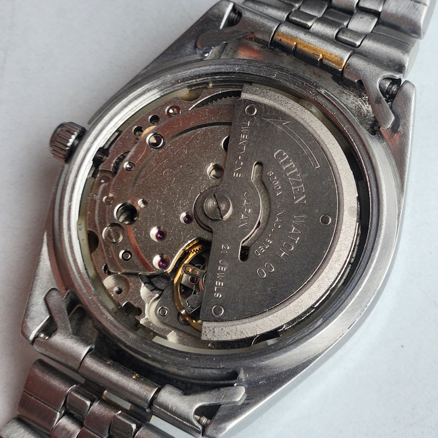 Vintage 1983 Original Citizen Automatic 8200 Blue Face 21 Jewels Day-Date Japanese Men's Wrist Watch ET05