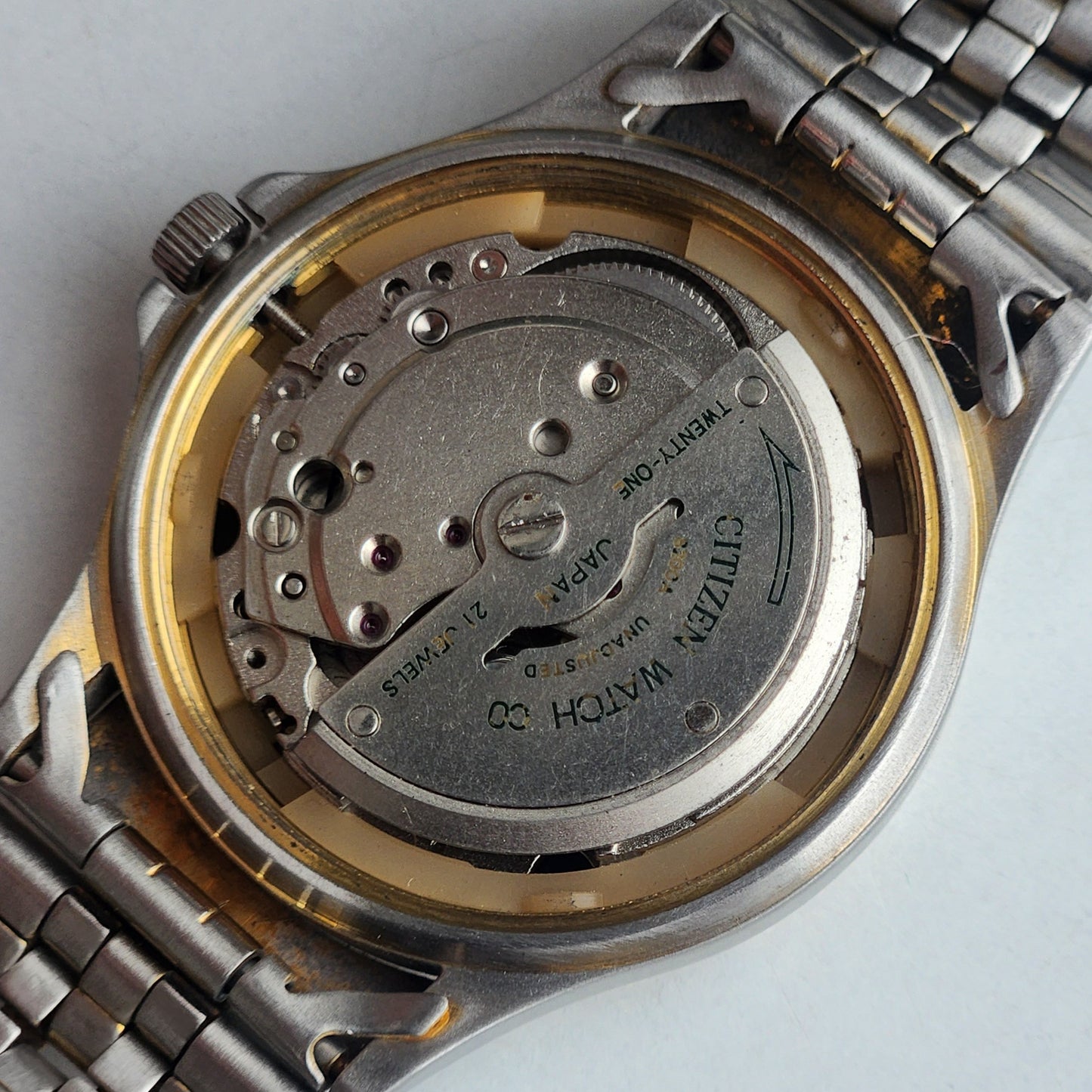 Vintage 1990 Original Citizen Automatic 8200 Black Face 21 Jewels Day-Date Japanese Men's Wrist Watch ET08