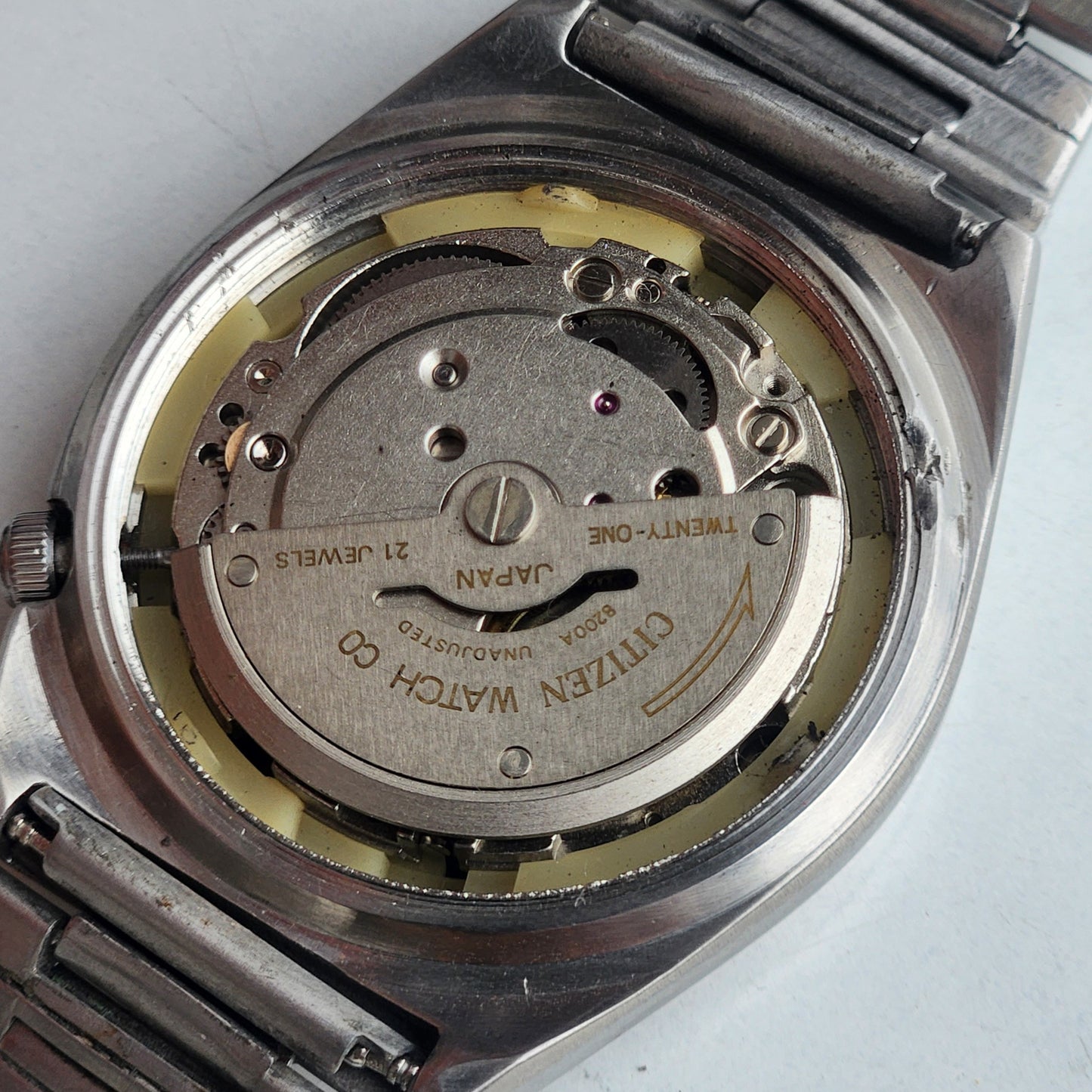 Vintage 1989 Original Citizen Automatic 8200 Black Face 21 Jewels Day-Date Japanese Men's Wrist Watch ET13