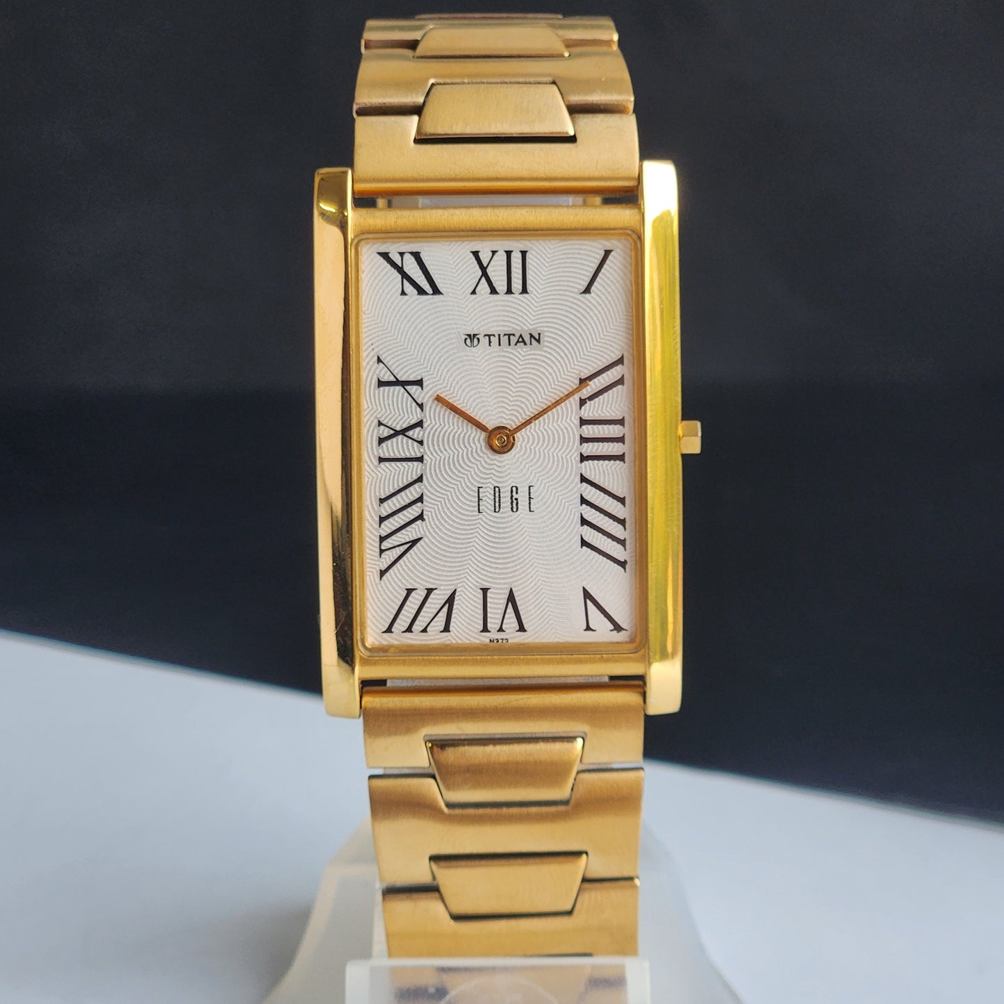 Original TITAN EDGE 1514YAA Rectangular White Face 28MM Case Men's Watch G99