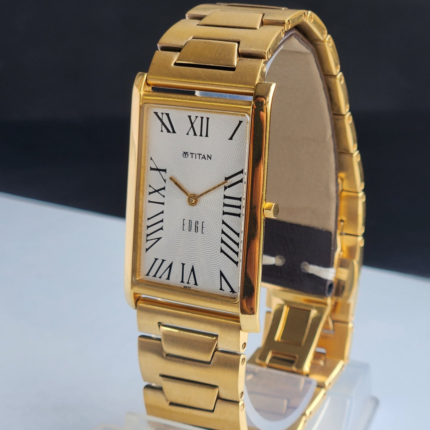 Original TITAN EDGE 1514YAA Rectangular White Face 28MM Case Men's Watch G99