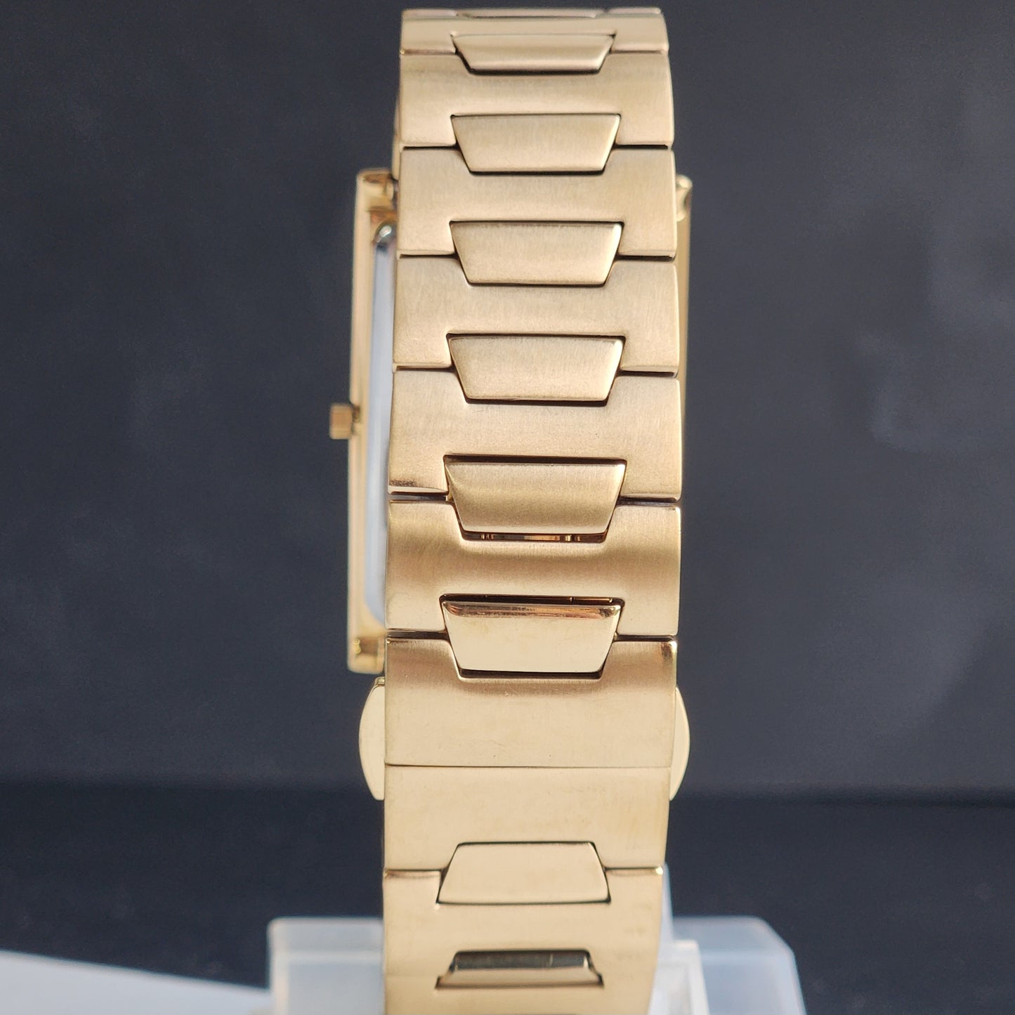 Original TITAN EDGE 1514YAA Rectangular Black Face 28MM Case Men's Watch H07