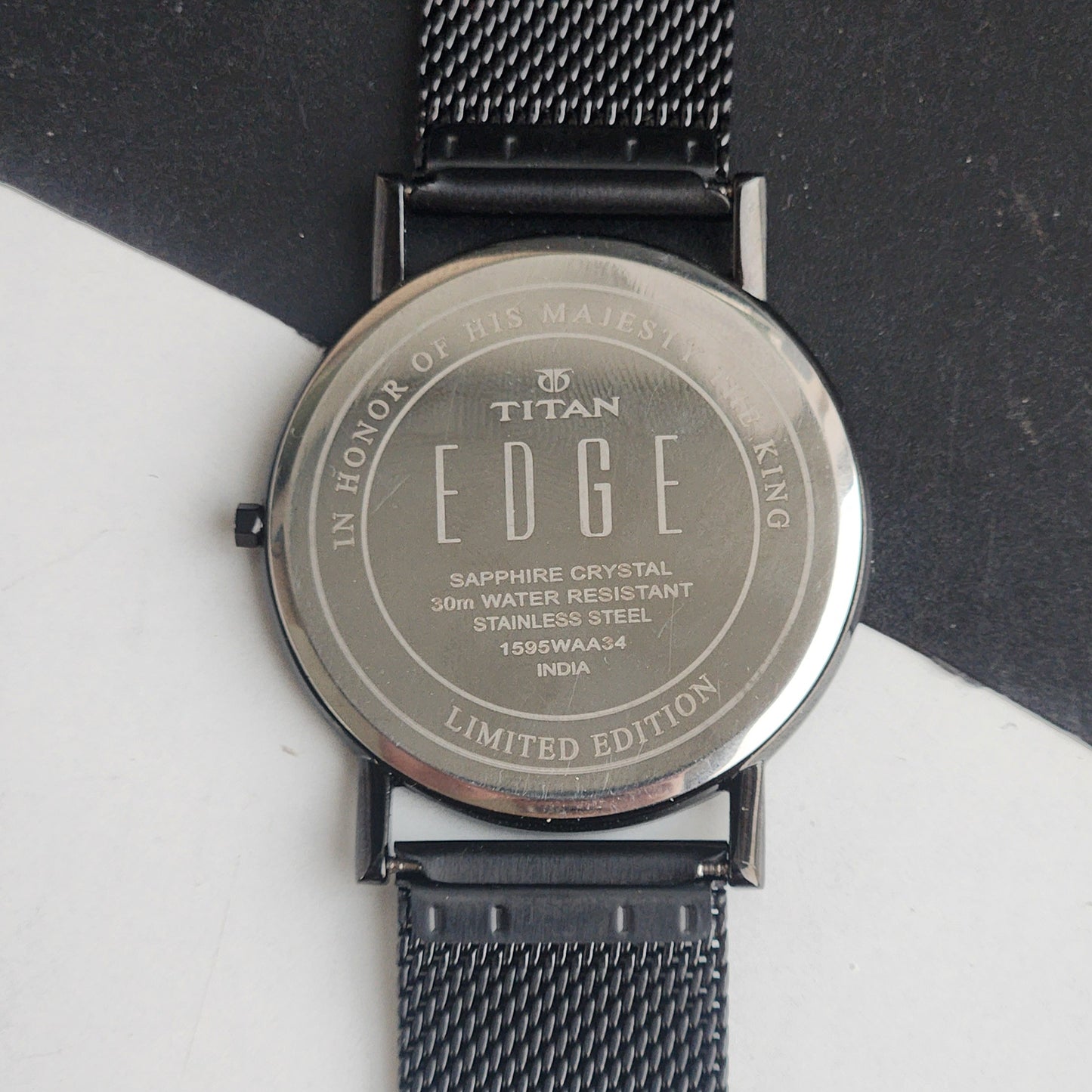 Original TITAN EDGE 1595WAA34 Round Golden Face 38MM Case Men's Watch G97