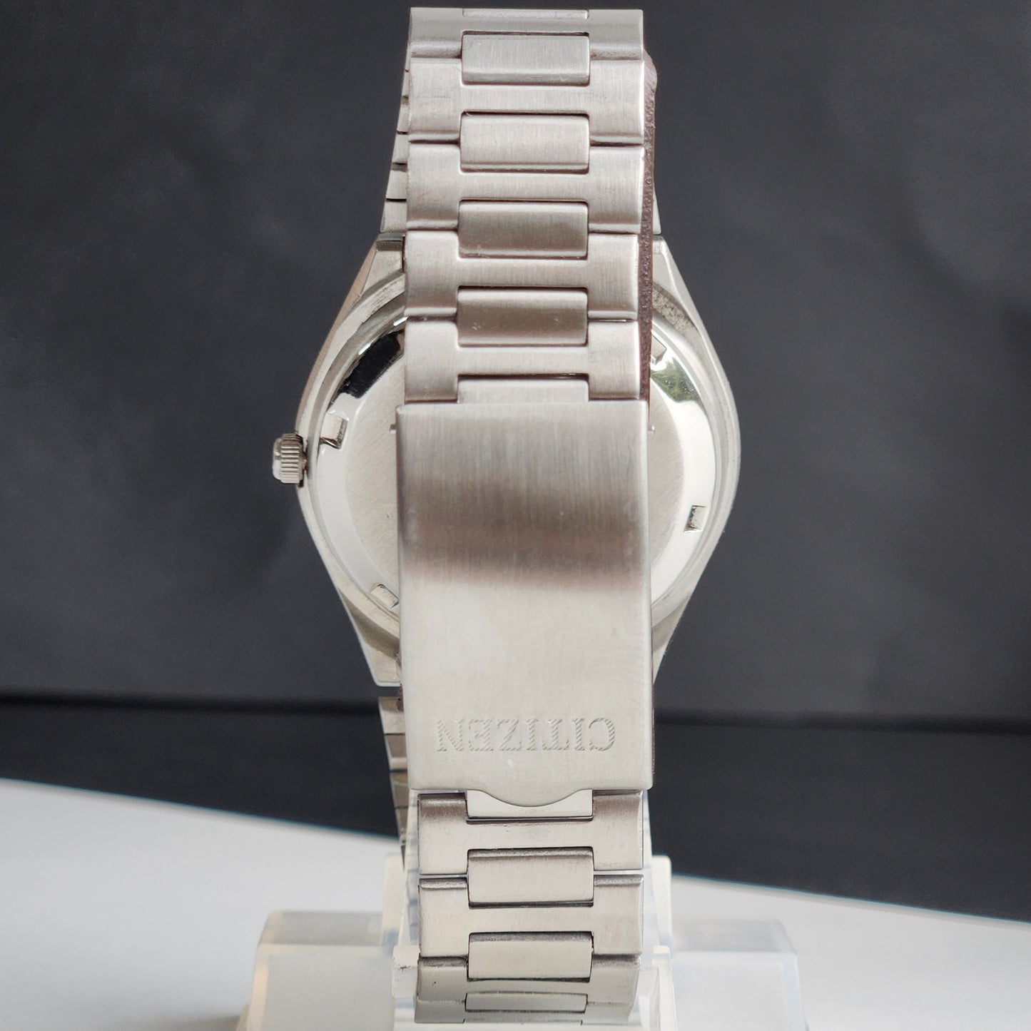 Vintage 1987 Original Citizen Automatic 8200 Grey Face 21 Jewels Day-Date Japanese Men's Wrist Watch ET16
