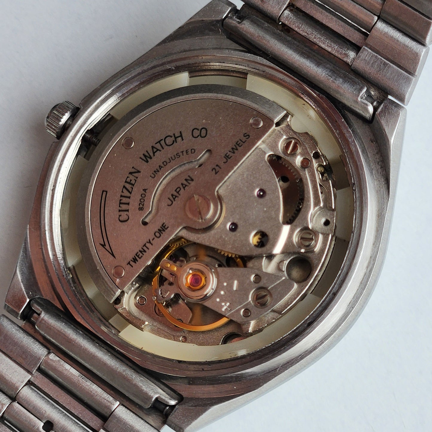 Vintage 1987 Original Citizen Automatic 8200 Grey Face 21 Jewels Day-Date Japanese Men's Wrist Watch ET16