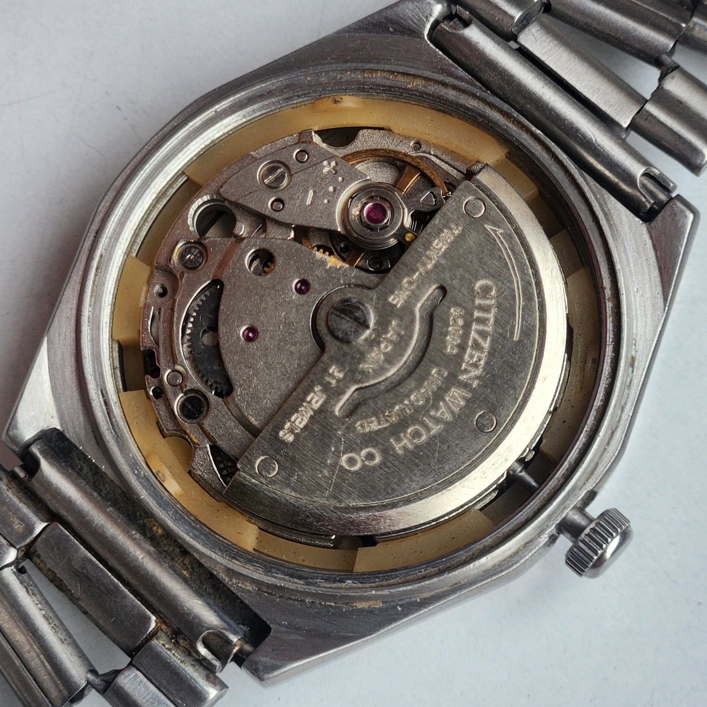 Vintage 1990 Original Citizen Automatic 8200 Black Face 21 Jewels Day-Date Japanese Men's Wrist Watch ET23