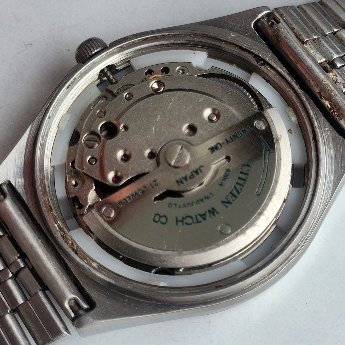 Vintage 1980 Original Citizen Automatic 8200 Blue Face 21 Jewels Day-Date Japanese Men's Wrist Watch ET31