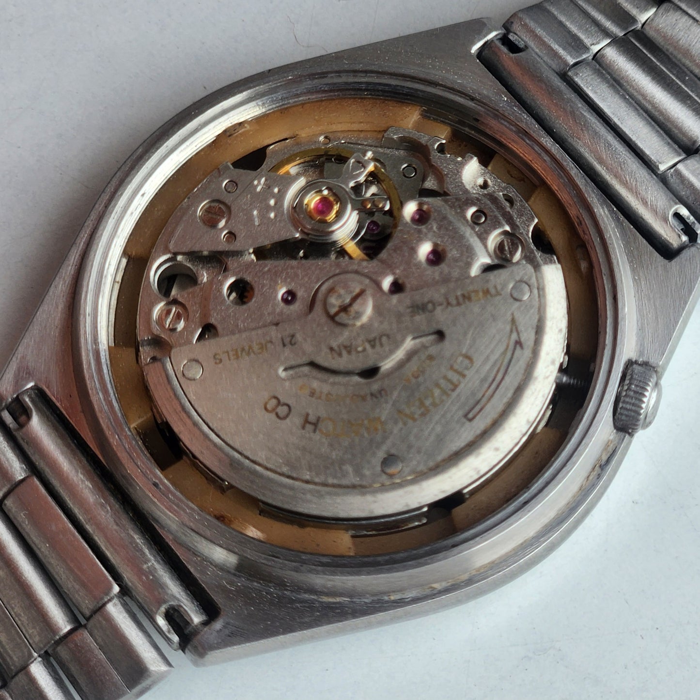 Vintage 1989 Original Citizen Automatic 8200 Grey Face 21 Jewels Day-Date Japanese Men's Wrist Watch ET32