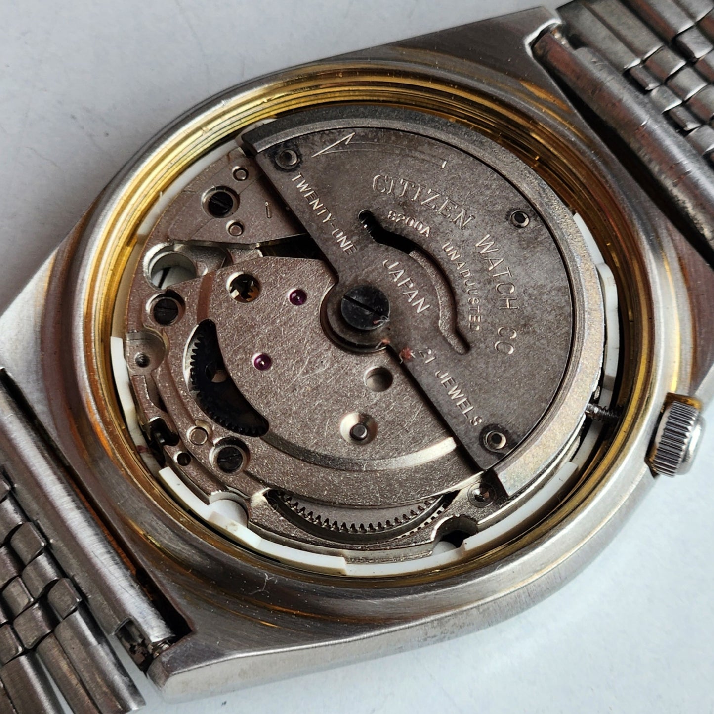 Vintage 1984 Original Citizen Automatic 8200 Black Face 21 Jewels Day-Date Japanese Men's Wrist Watch ET34