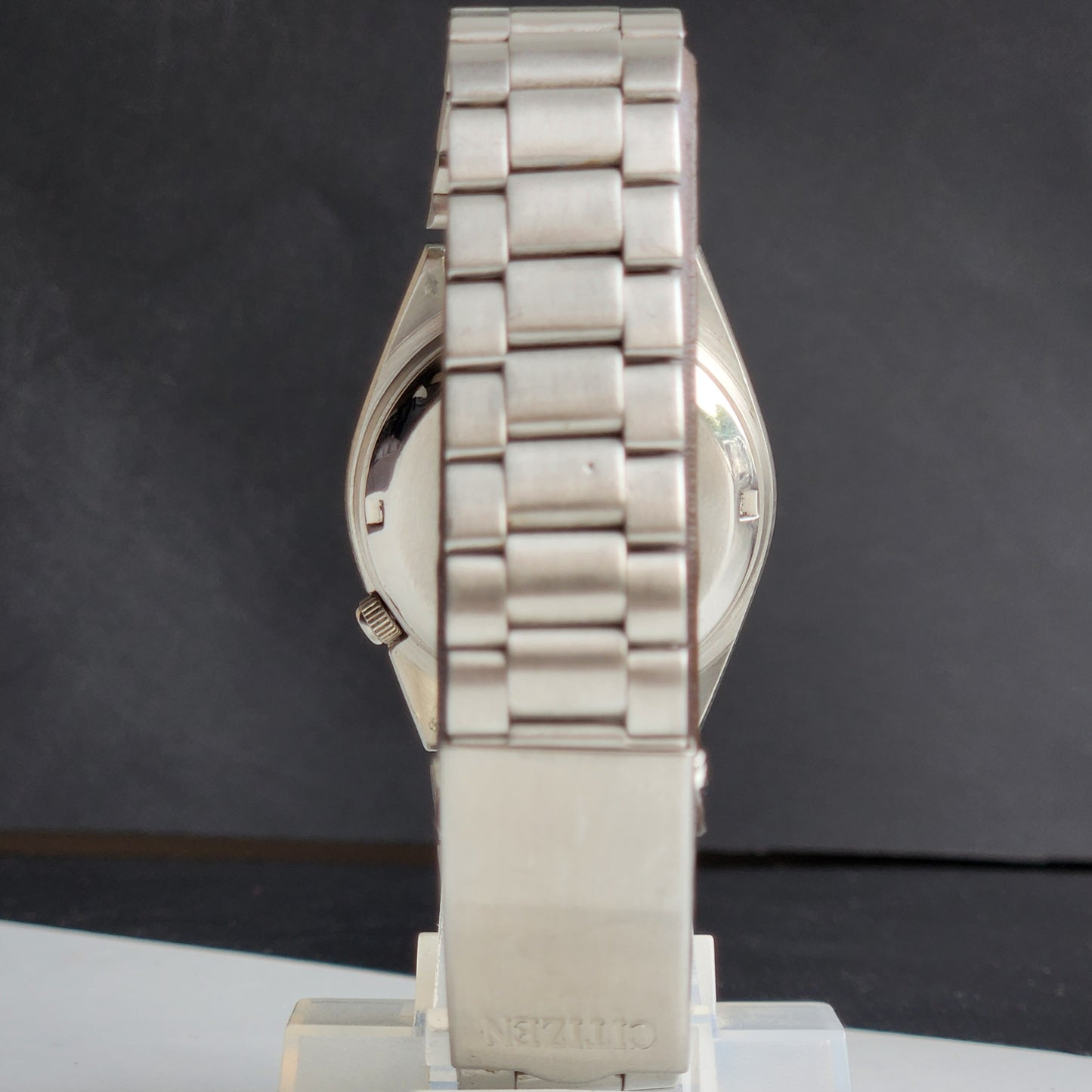 Vintage 1988 Original Citizen Automatic 8200 Black/Grey Face 21 Jewels Day-Date Japanese Men's Wrist Watch ET35