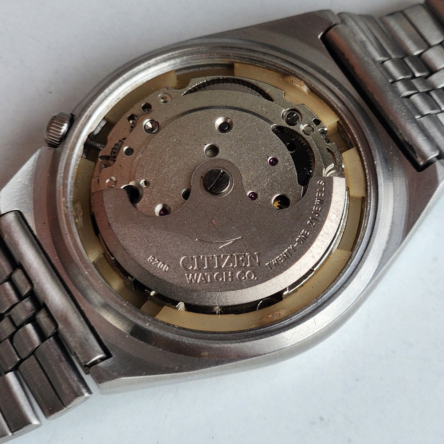 Vintage 1986 Original Citizen Automatic 8200 Black Face 21 Jewels Day-Date Japanese Men's Wrist Watch ET39