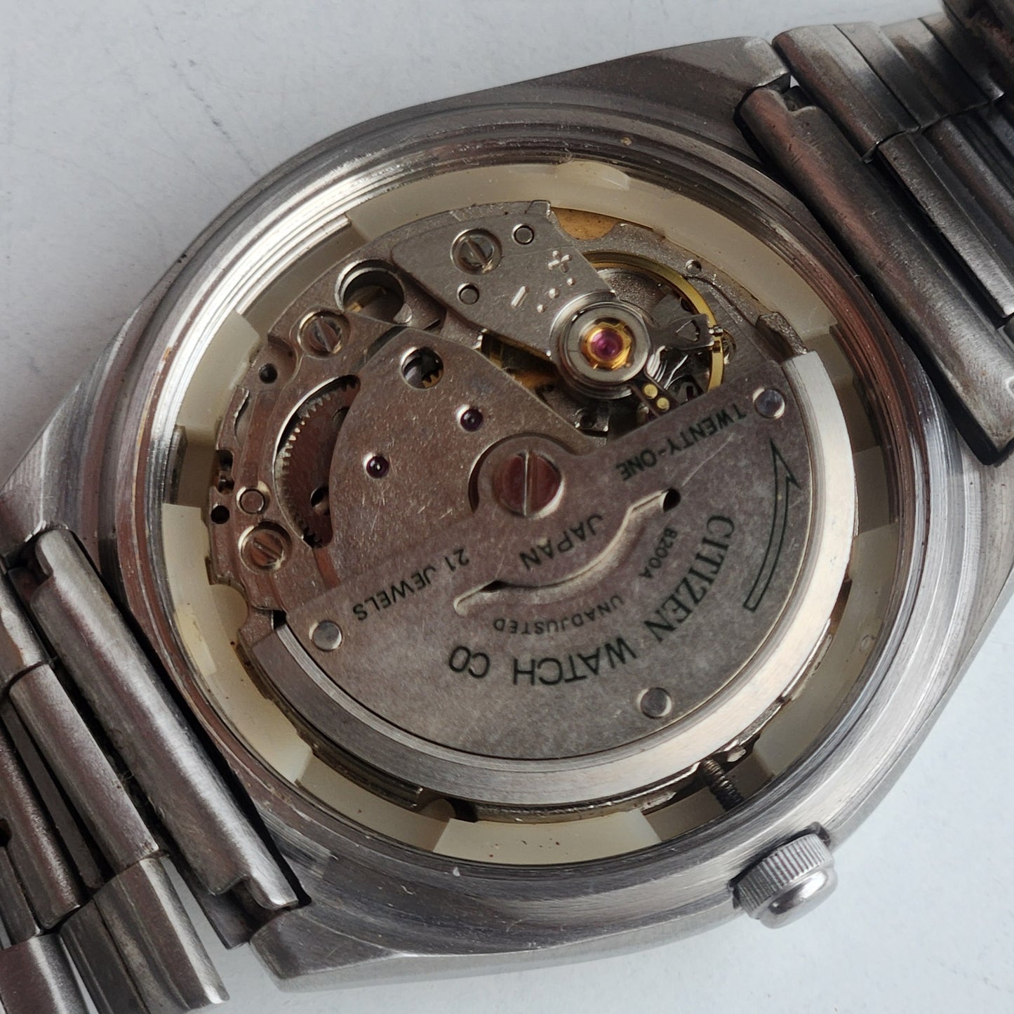 Vintage 1995 Original Citizen Automatic 8200 Balck Face 21 Jewels Day-Date Japanese Men's Wrist Watch ET42