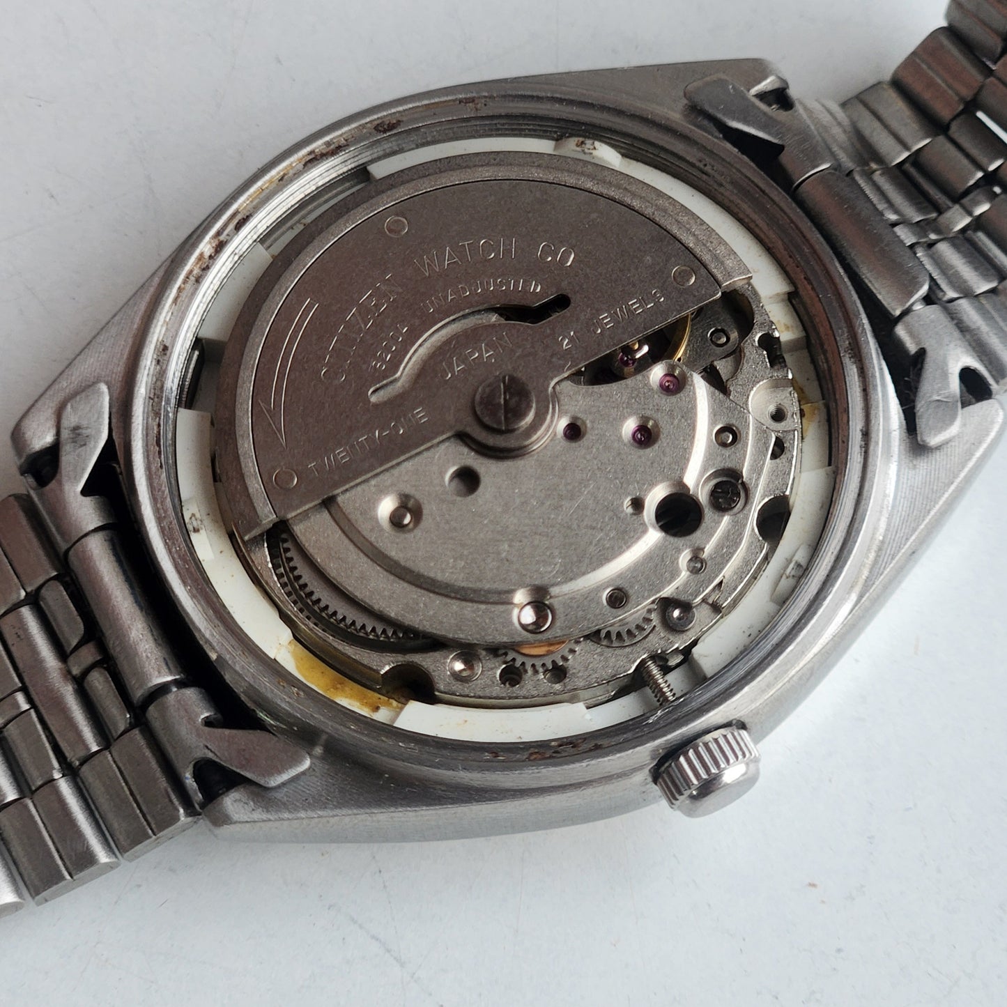 Vintage 1983 Original Citizen Automatic 8200 Silver Face 21 Jewels Day-Date Japanese Men's Wrist Watch ET43