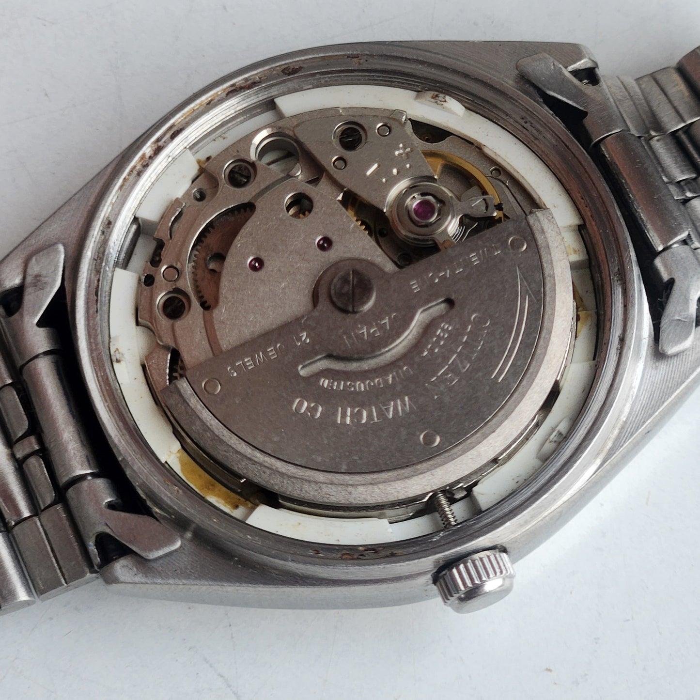 Vintage 1983 Original Citizen Automatic 8200 Silver Face 21 Jewels Day-Date Japanese Men's Wrist Watch ET43