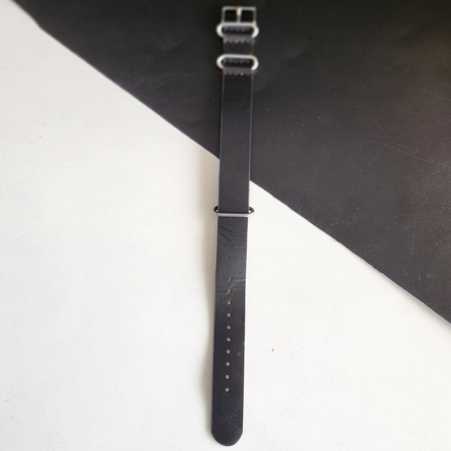 18MM Leather Nato Black Strap for Automatic Mechanical Watches H10