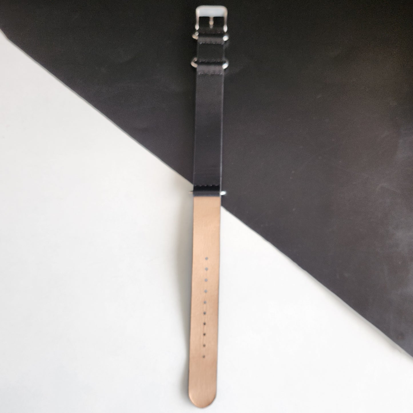 18MM Leather Nato Black Strap for Automatic Mechanical Watches H10