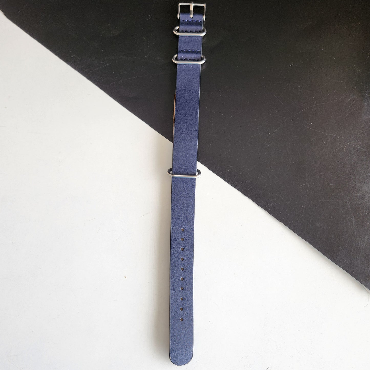 18MM Leather Nato Blue Strap for Automatic Mechanical Watches H11