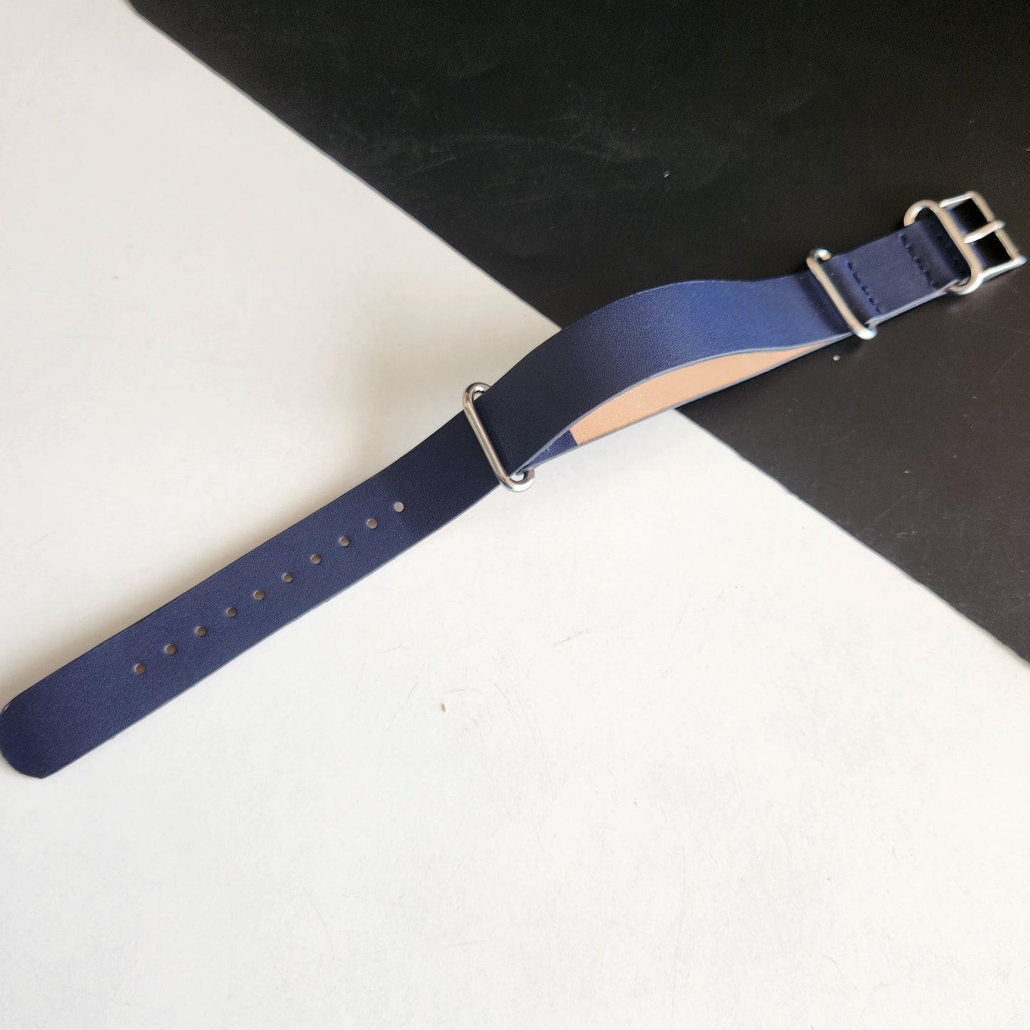 18MM Leather Nato Blue Strap for Automatic Mechanical Watches H11