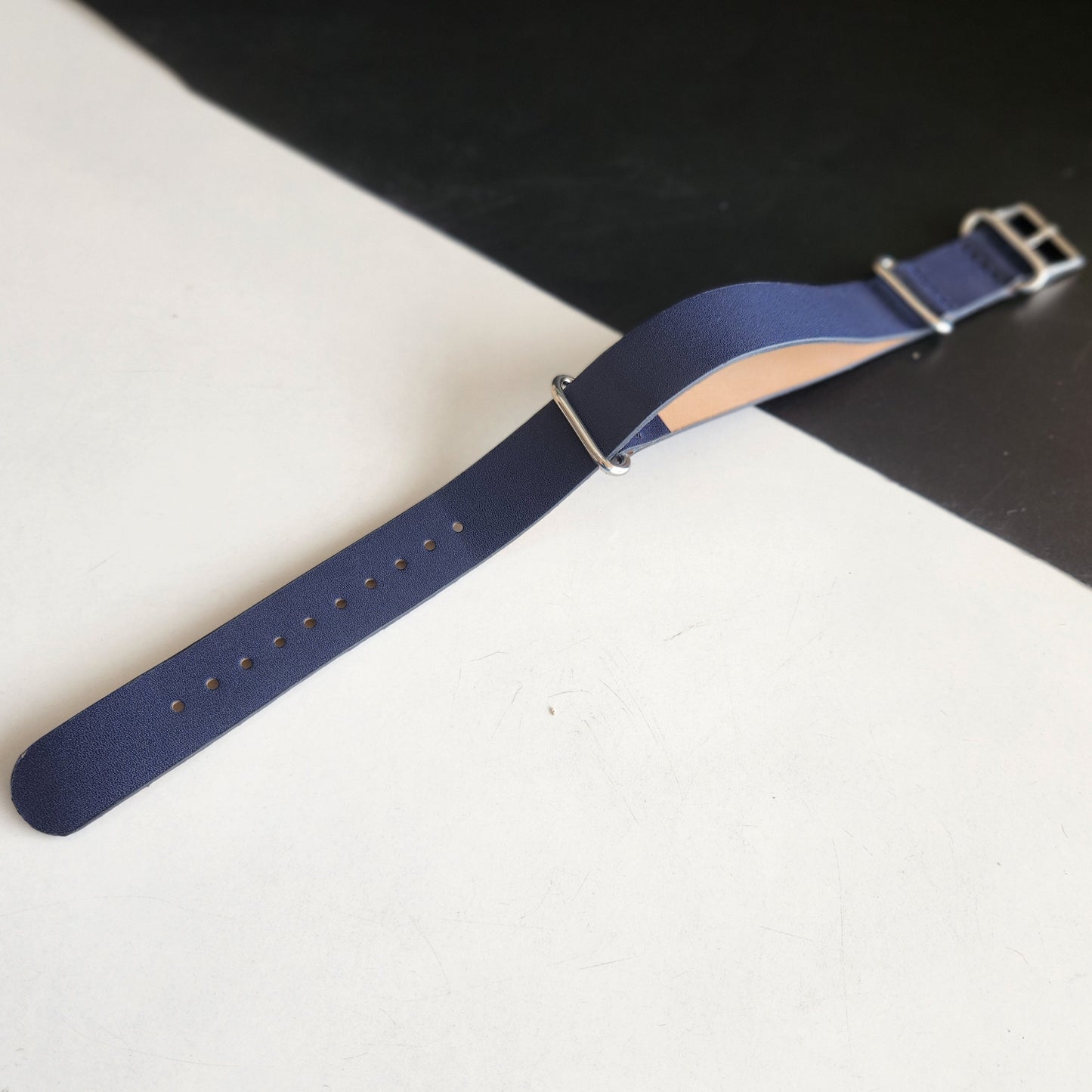 18MM Leather Nato Blue Strap for Automatic Mechanical Watches H11