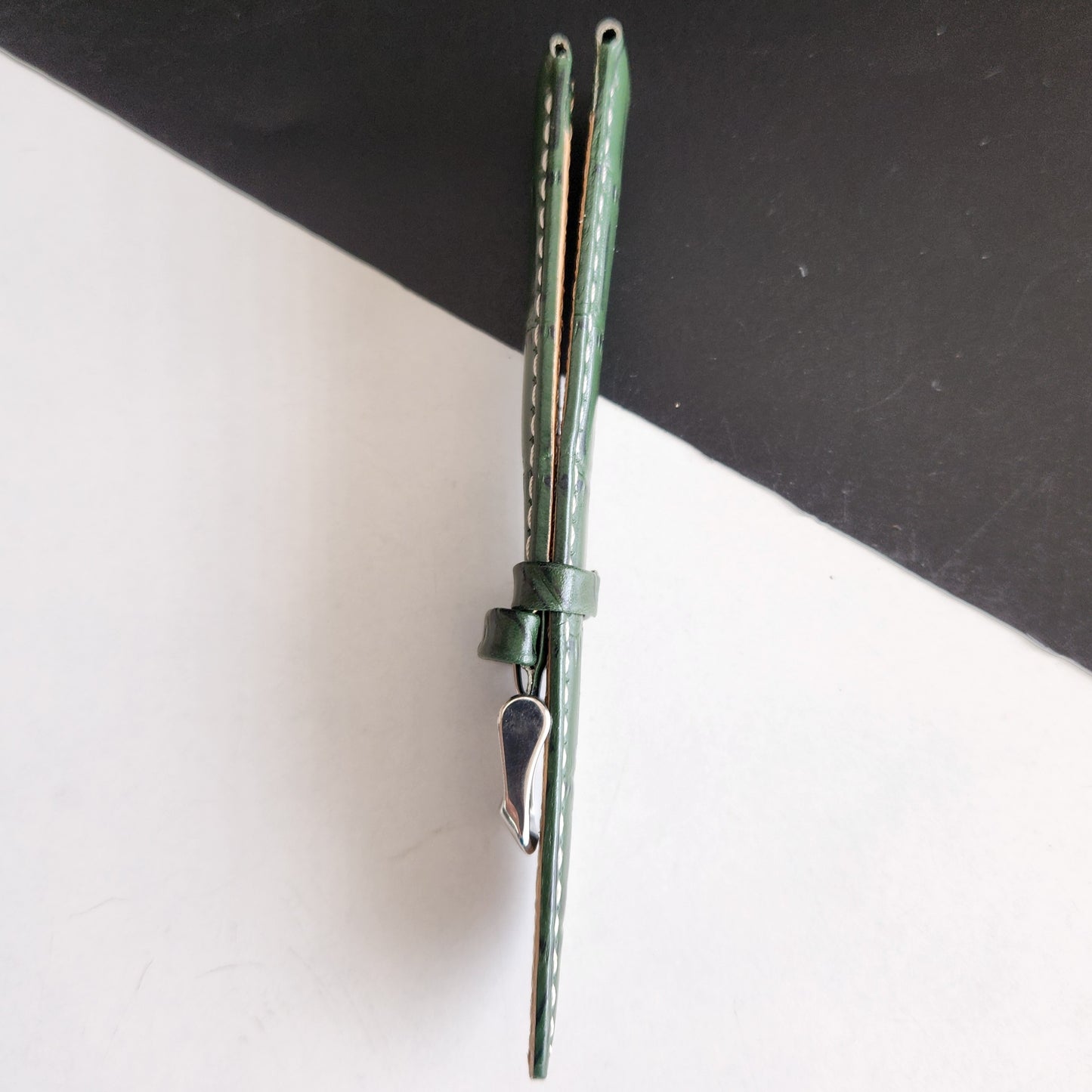 18MM Green Leather Croco Strap for Automatic Mechanical Watches H14