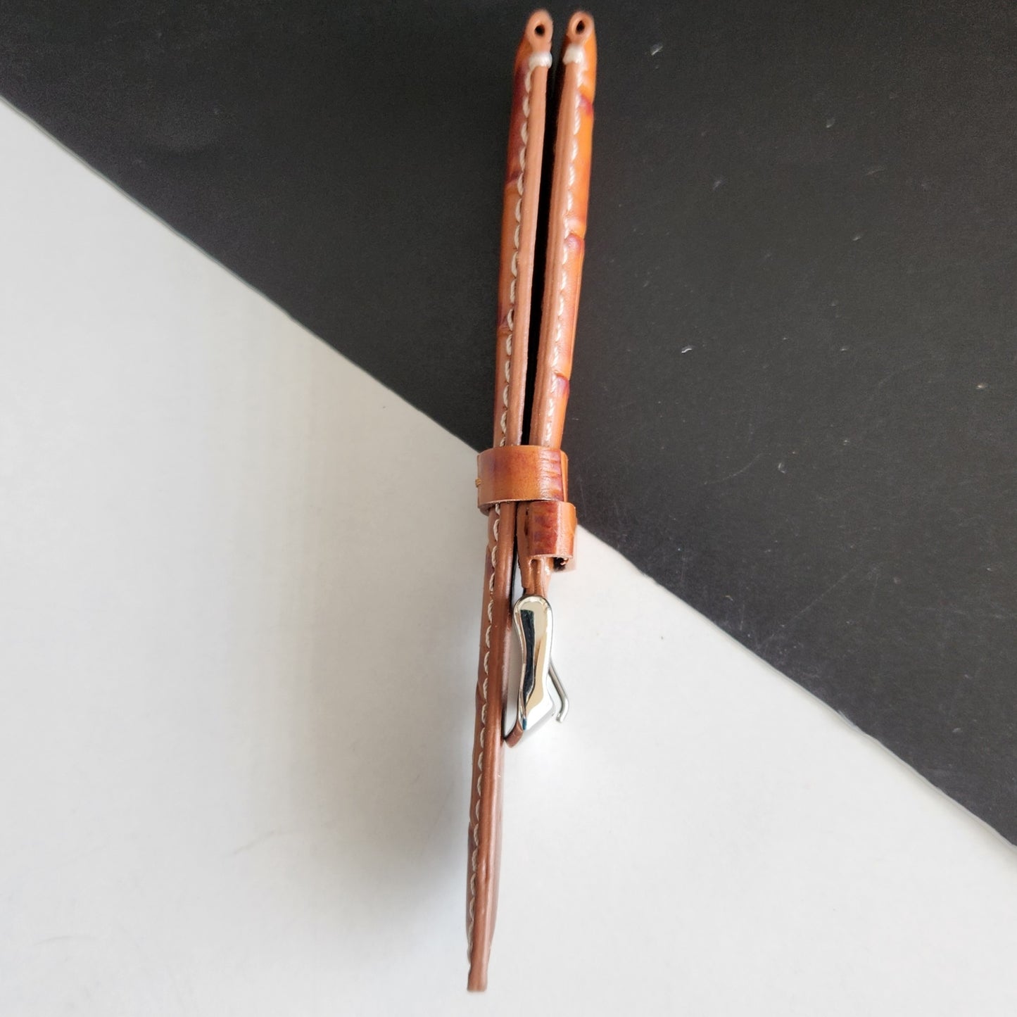18MM Tan Leather Croco Strap for Automatic Mechanical Watches H15
